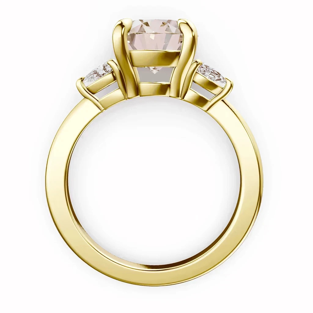 Fancy Vivid Pink Diamond Ring Round Cut 3.70 Ct IGI Lab Created 18k Yellow Gold