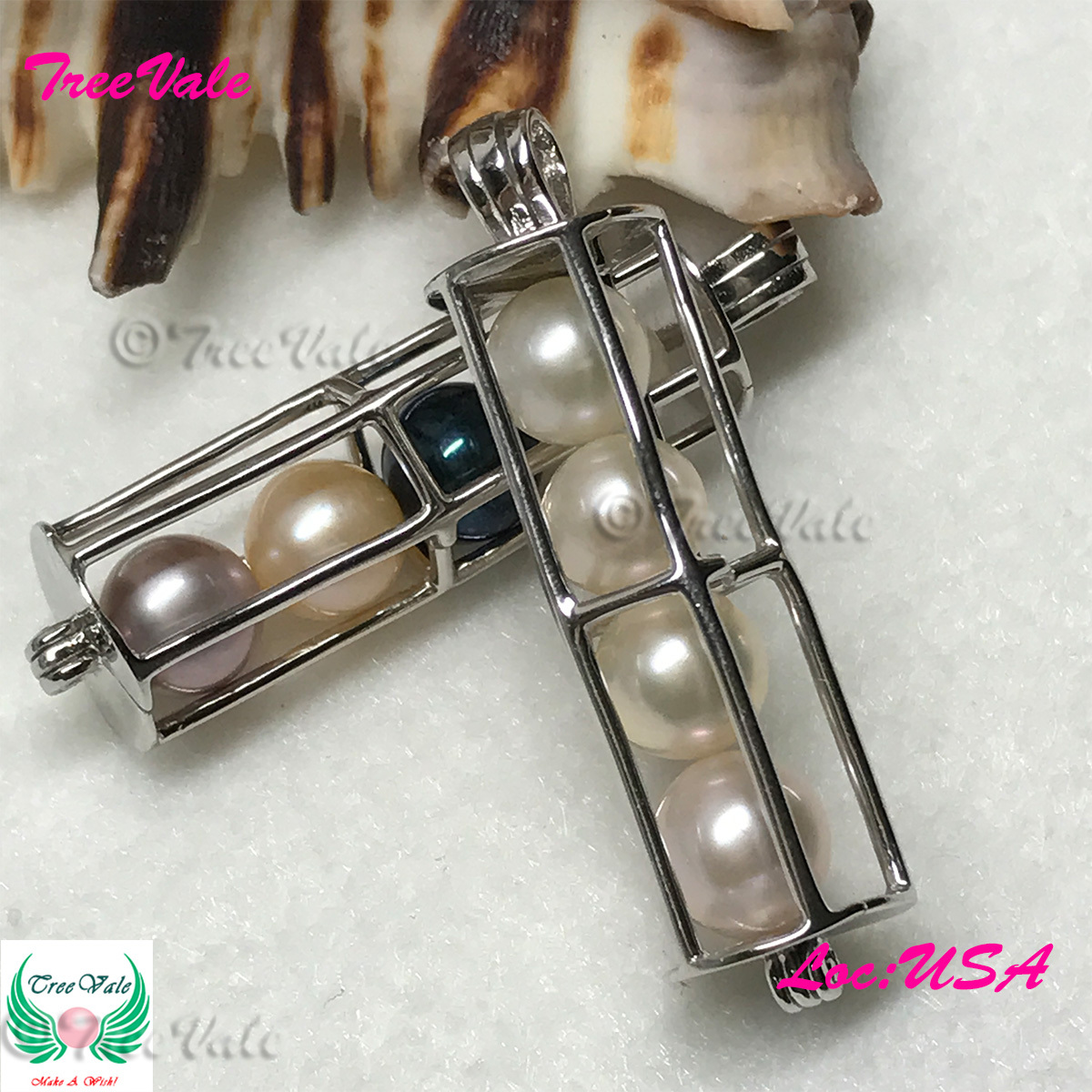 Fairy Tube – Solid 925 Sterling Silver – Locket Pearl Cage Pendant – Hold 6-8mm