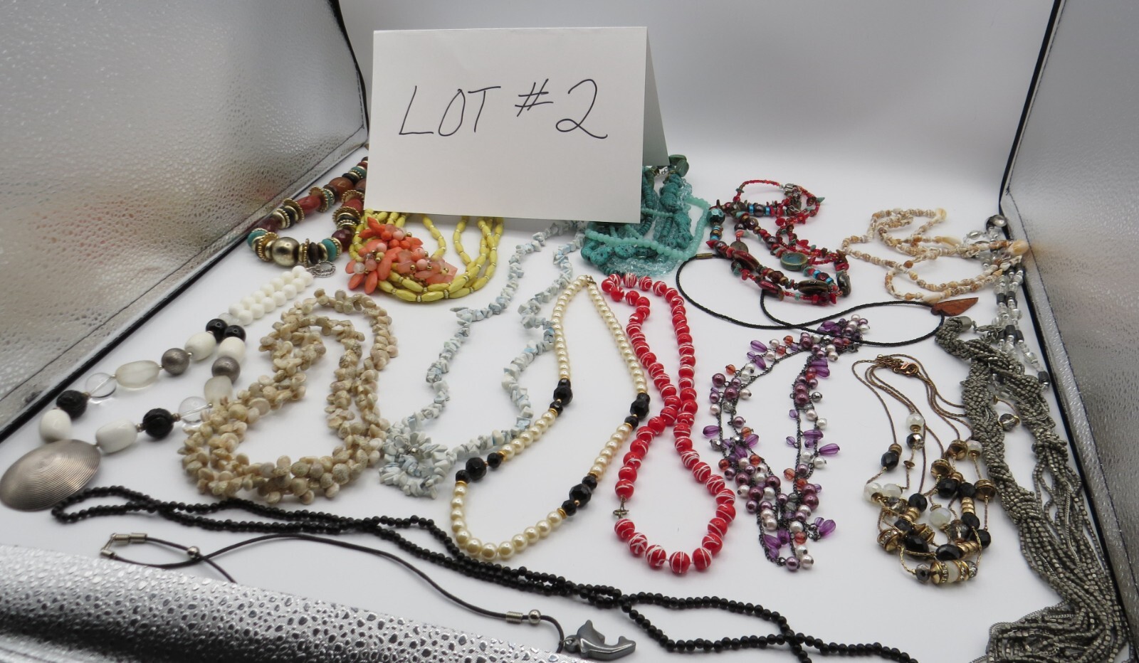 Costume Jewelry Lot 17 Necklaces 13 Bracelets 9 Earrings 7 Pins/Pendan Resale #2