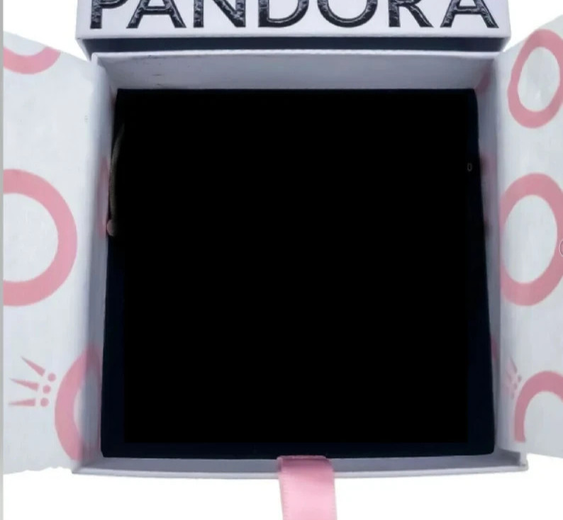 PANDORA SILVER CHARM BRACELET WITH PURPLE BUTTERFLY CRYSTAL CHARMS & GIFT BOX!