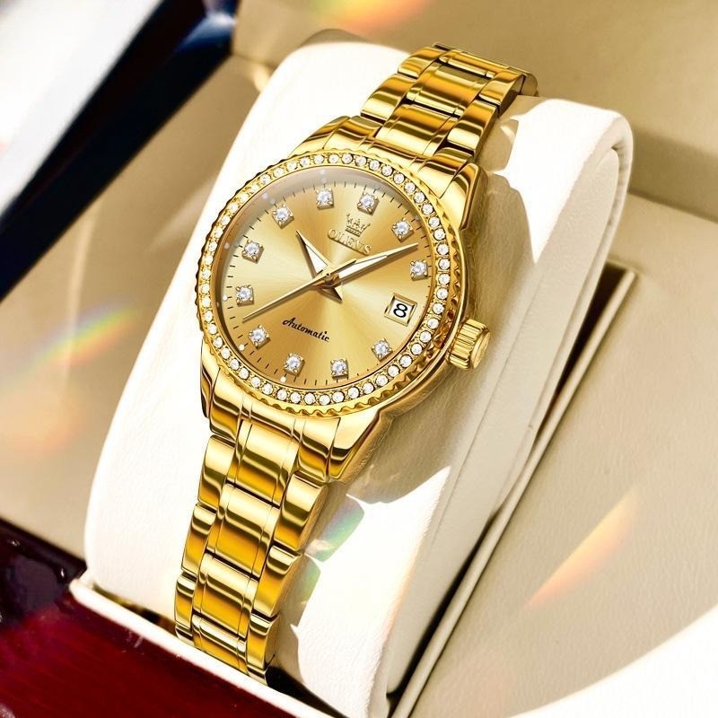 Womens Diamond Watches Automatic Mechanical Gold Luxury TO MOM’s day gift
