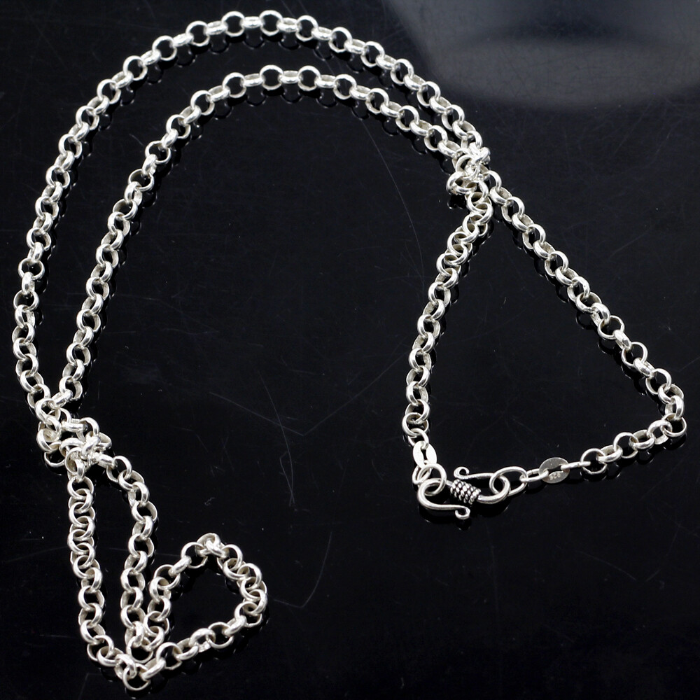 925 Sterling Silver Chains Rolo Soldered Necklace Belcher 3mm 4mm 5mm 7″-36″