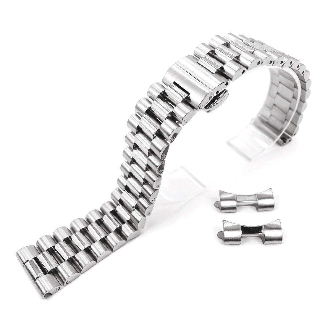 President Style Metal Replacement Watch Band 13mm 15mm 17mm 19mm 21mm #7051