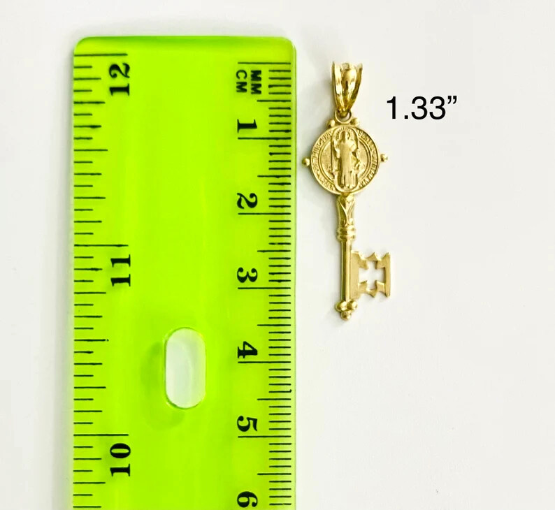 10K SOLID GOLD SAINT BENEDICT KEY 1.3″ PENDANT, GOLD SAINT BENEDICT KEY -GP92