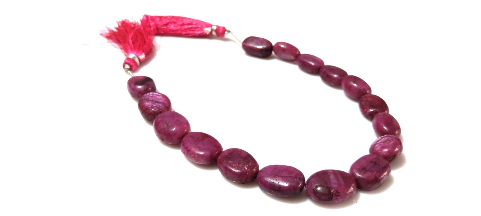 Natural Ruby Corundum Oval 9×11-12x15mm Smooth Gemstone Beads 8″Inch