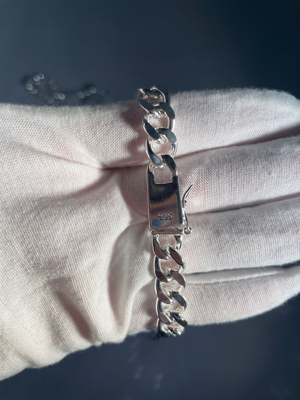 Mens Solid Stainless Steel 10mm Silver Curb Miami Cuban Heavy Chain