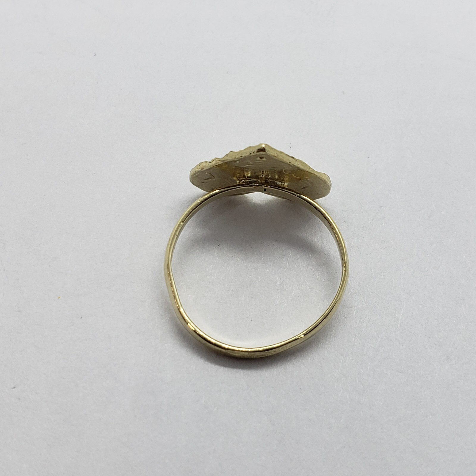 10K Yellow Solid Gold Flat Heart Nugget Ring Small Medium Large Ring Size 3-11