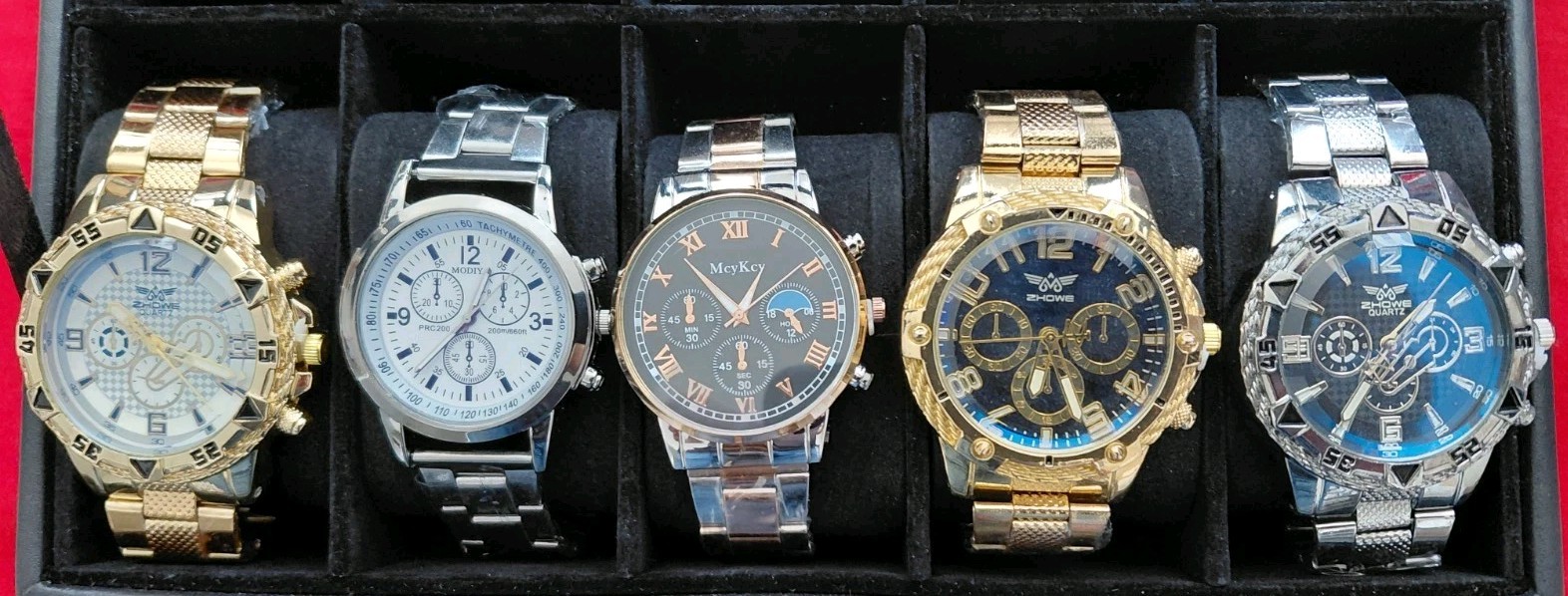 Set 5 NEW Men’s Watches CLOSEOUT CLEARANCE OVERSTOCK SALE DEAL 10 BATTERIES SSS
