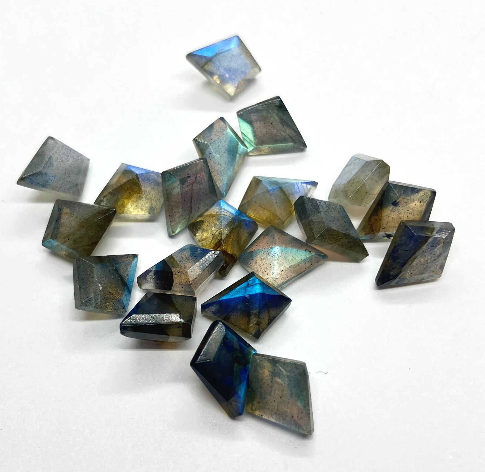 AAA Natural Labradorite Square Rose Cut Loose Gemstone For Making All Jewelry