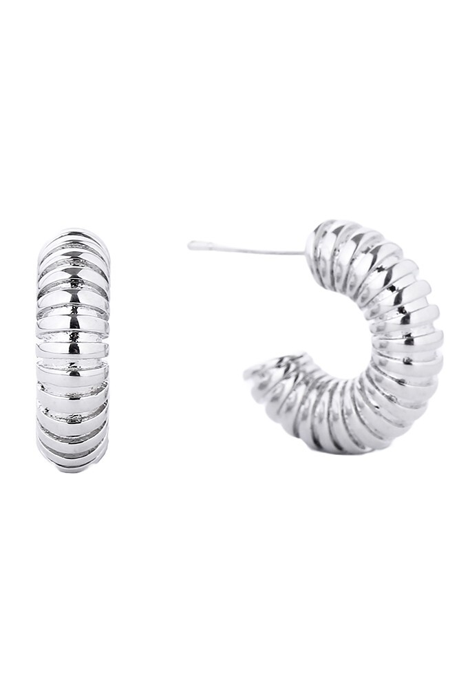Do Everything in Love 14K Gold/White Gold Dipped Post Earrings KOREA 1cm