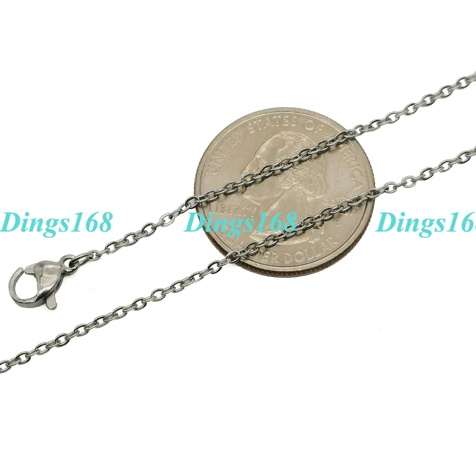 Unisex 18K White Gold Filled 1.5 mm wide 16″/18″ inch Cable Chain Necklace G076W