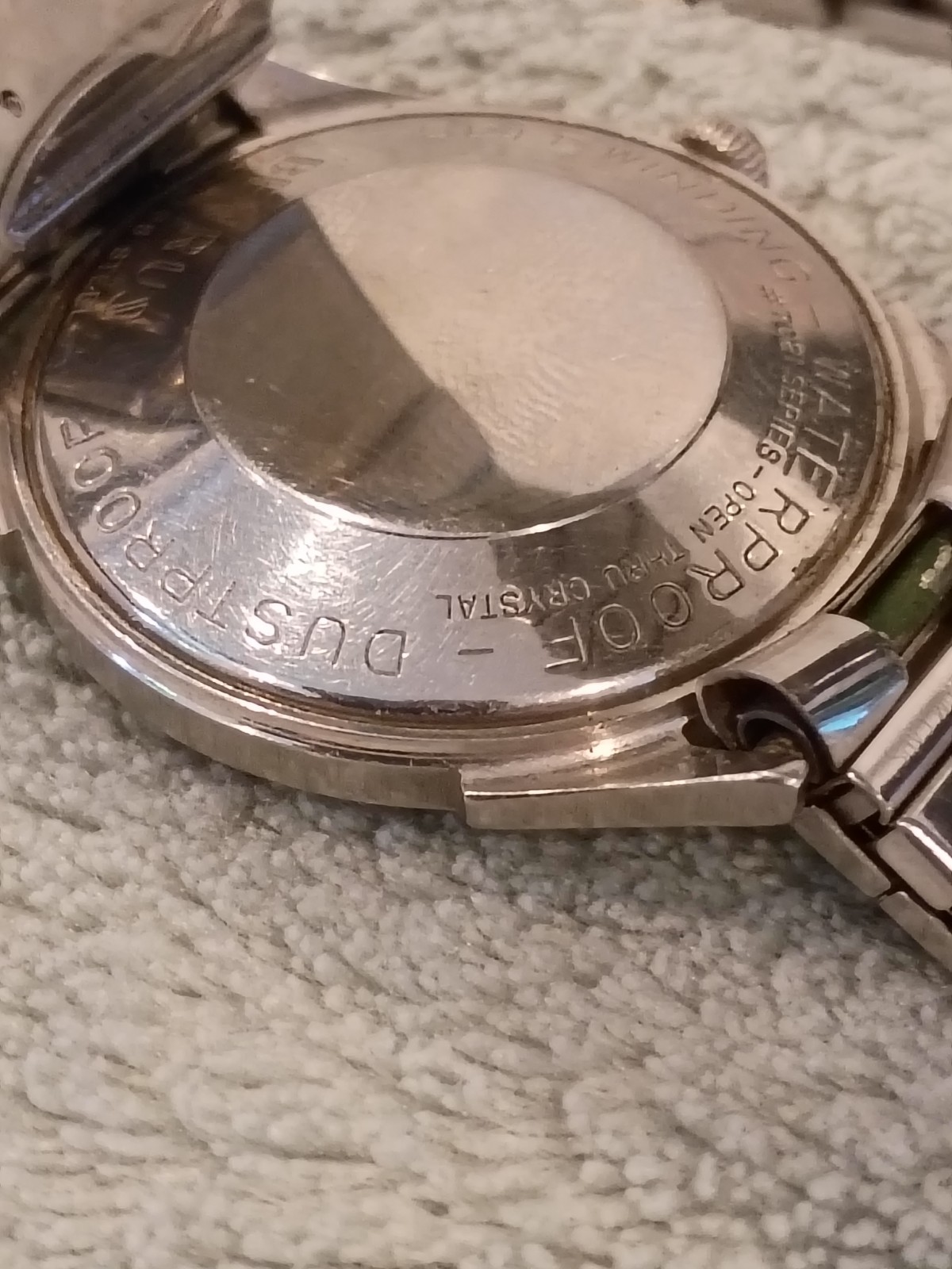 Vintage Date Adjust BENRUS 3 STAR Manual Wind Speidel Calendar band S/S Working