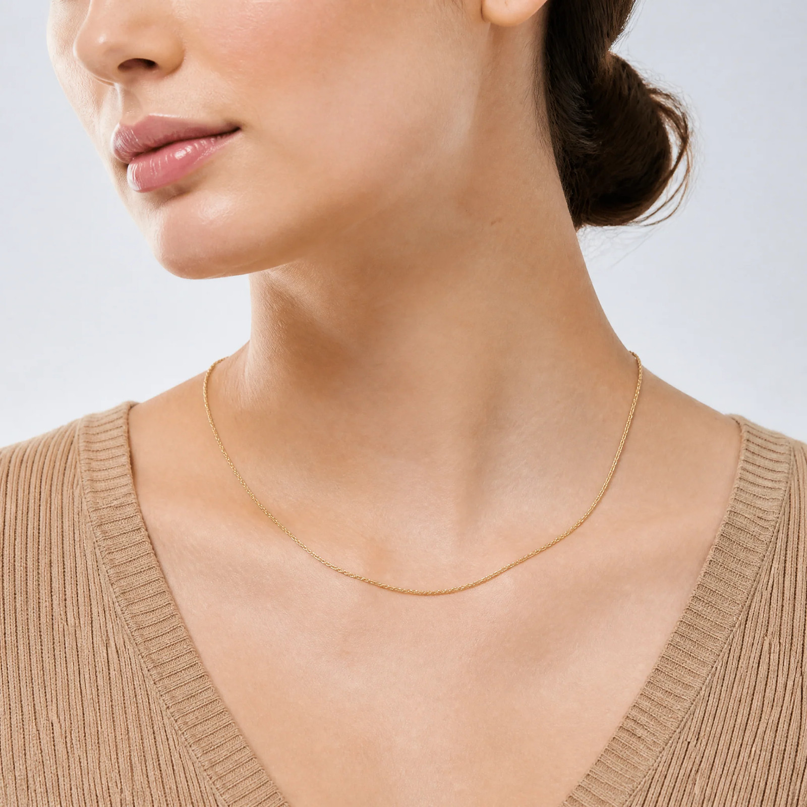 14K Yellow Gold 1.2mm Cable Chain Necklace 14″-24″