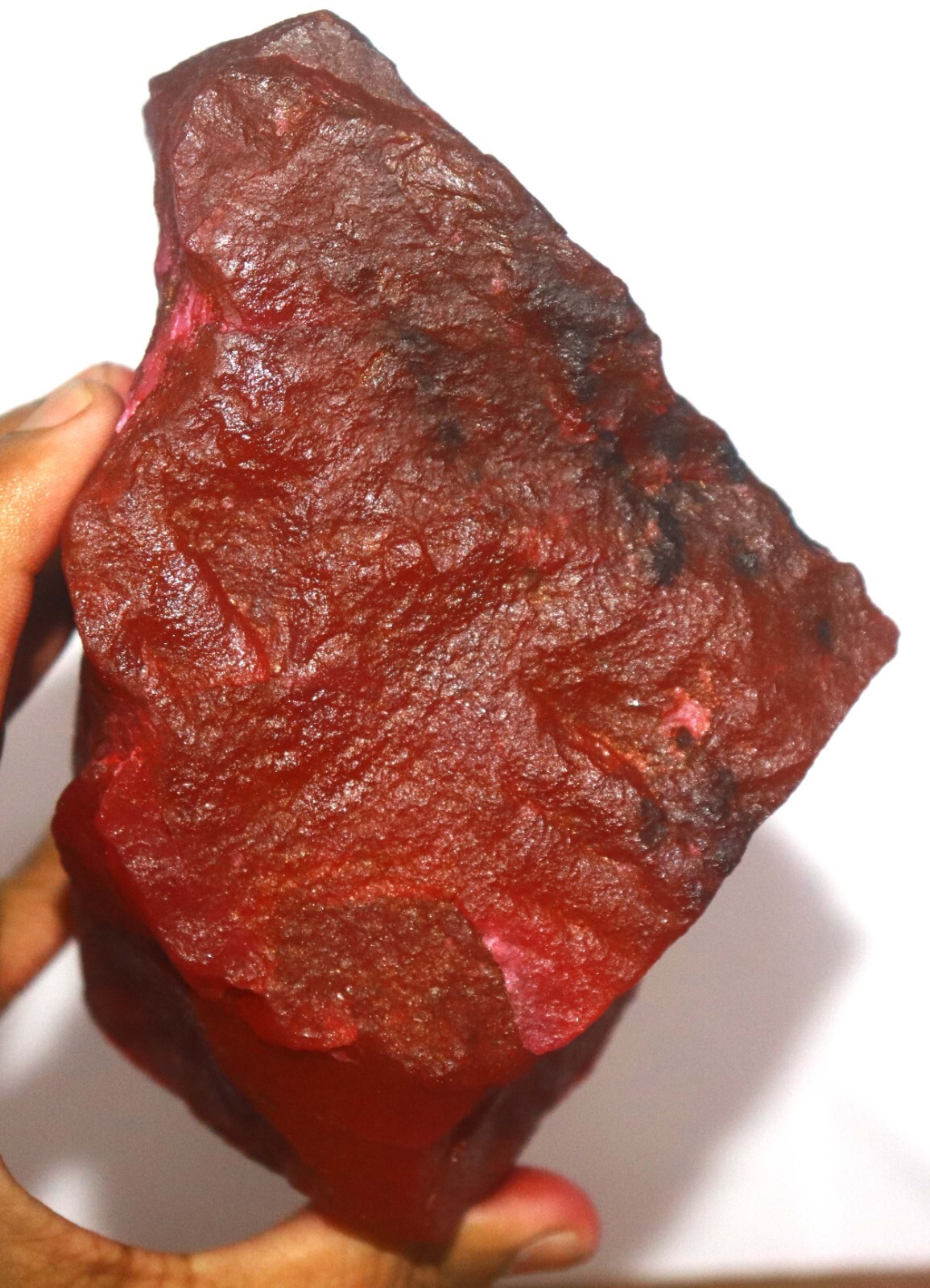 DYED 7475 Ct Certified Red Ruby (141mm100mm) African Gems Big Opaque Rough SA