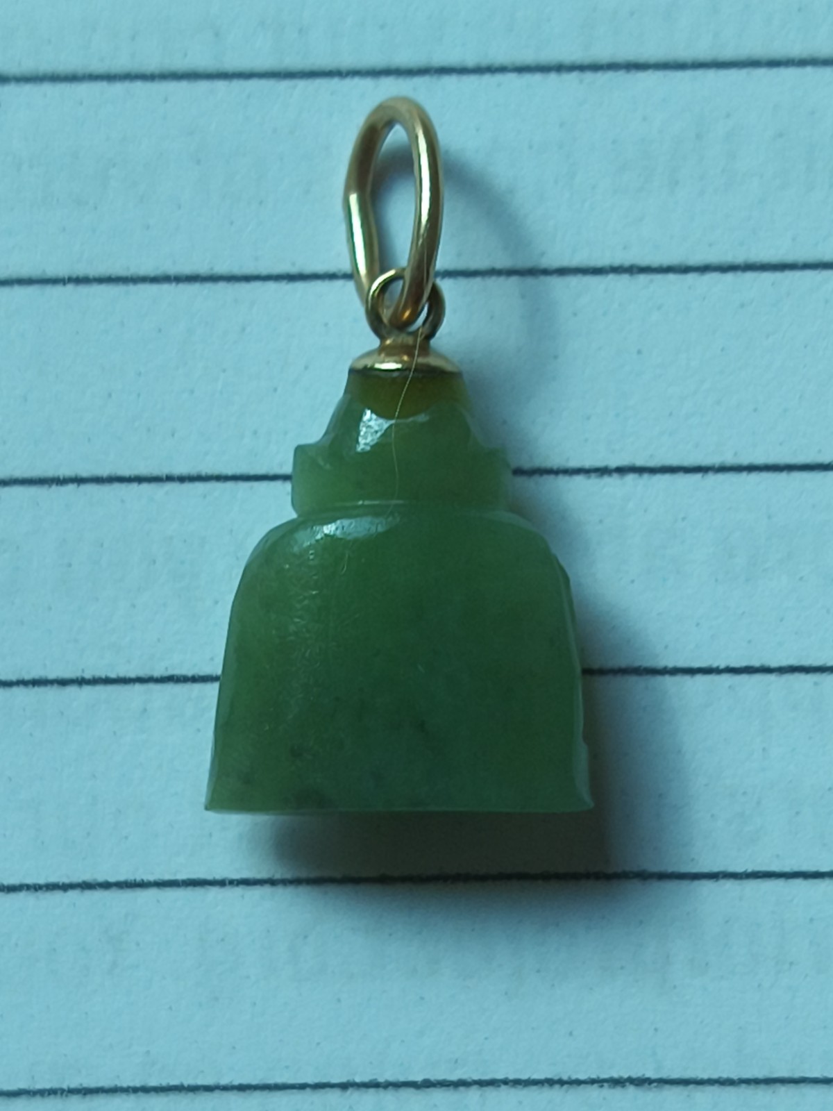 1″ LIGHT GREEN JADE/JADEITE BUDDHA PENDANT w/GOLD BAIL VERY RARE BUY IT NOW $189