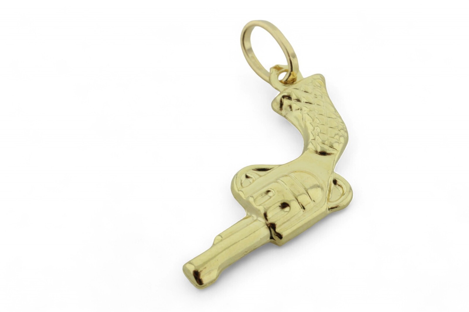 PISTOL SHAPED GIFT PENDANT ALL 18KT GOLD. 750/1000 GOLD 18kt.
