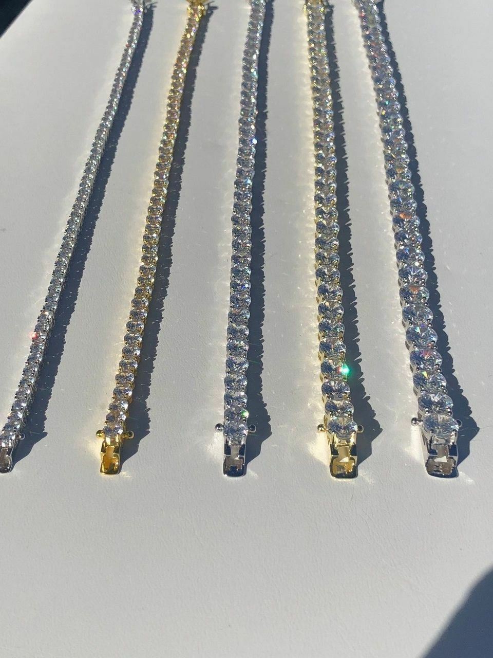 Tennis Bracelet SOLID 925 Sterling Silver MOISSANITE Passes Tester 3-7mm
