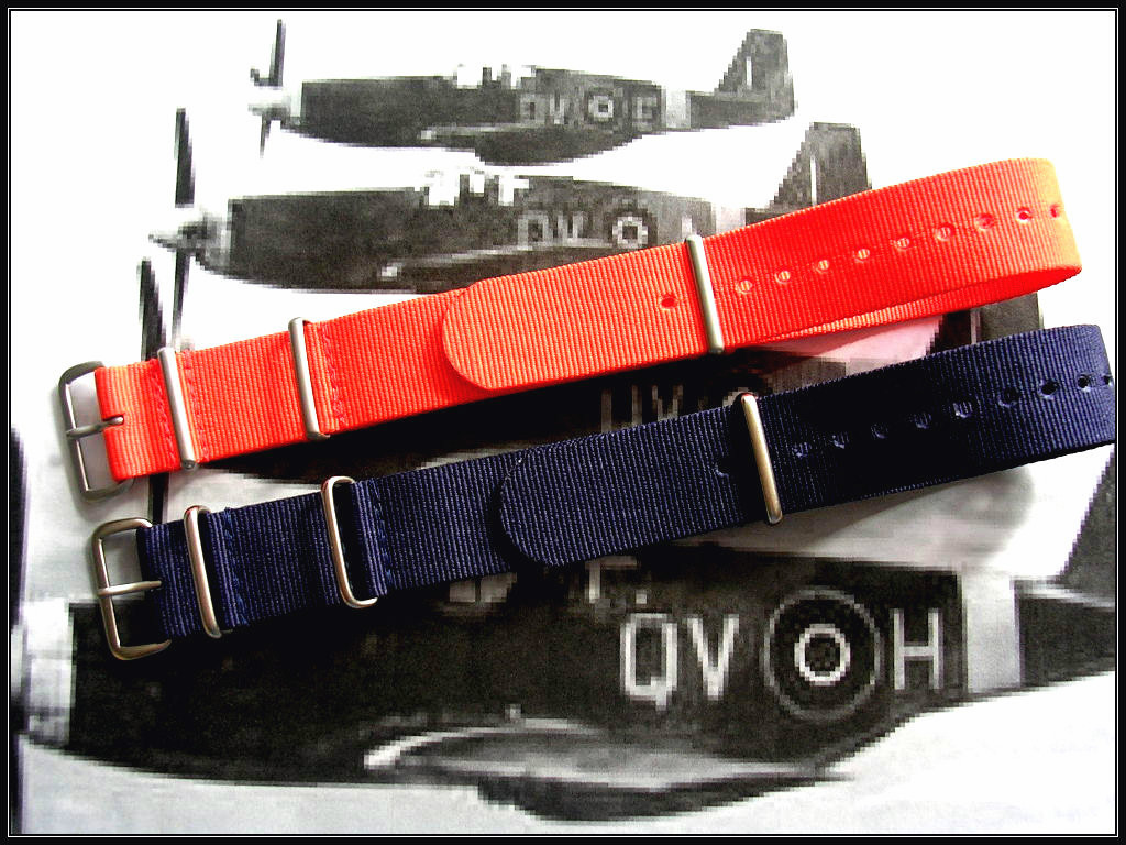 20mm Blue NATO G10 Premium watch strap band 2 pak weekender RAF Bonded IW SUISSE