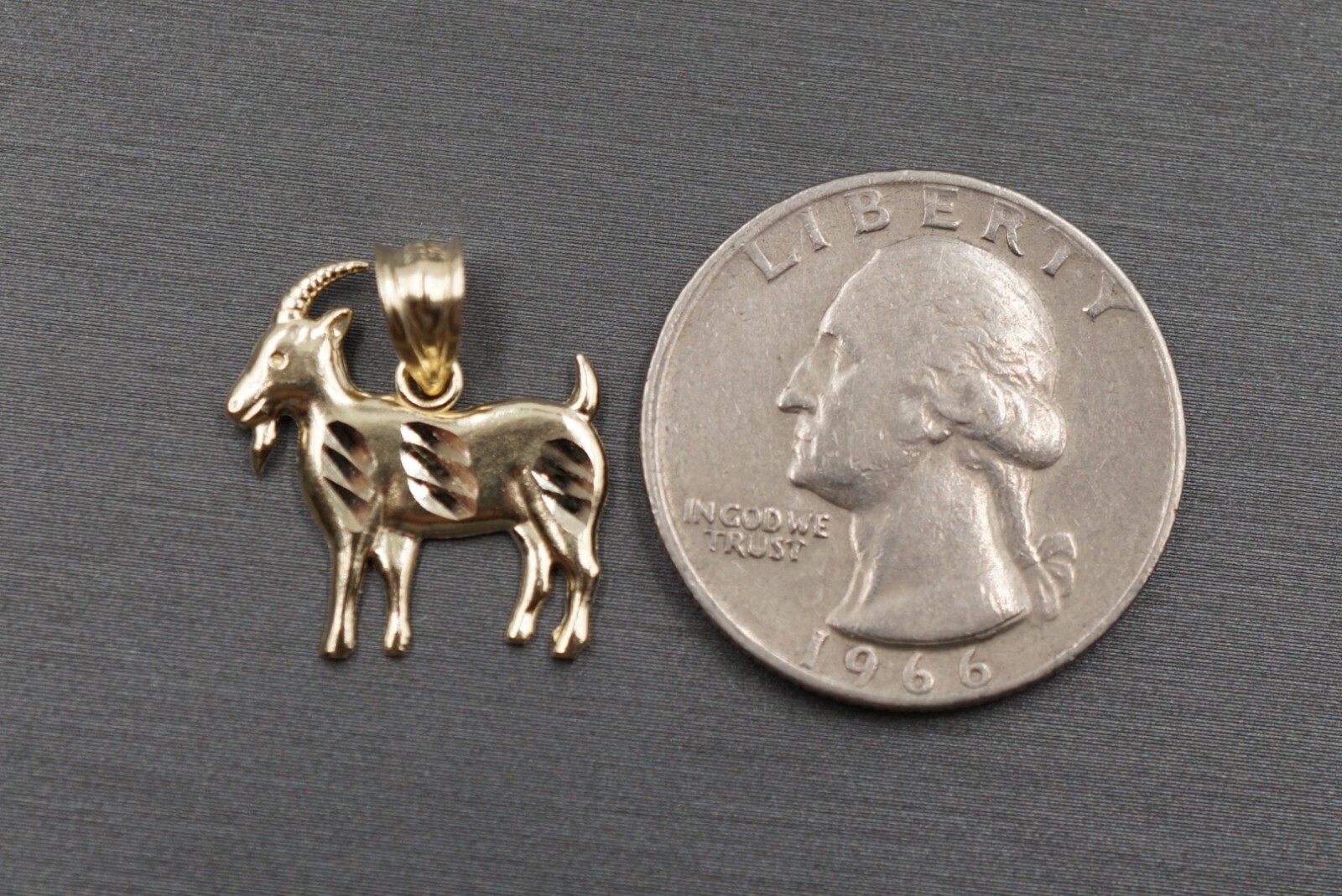 10K Solid Yellow Gold 0.75″ Small Goat Charm Pendant.