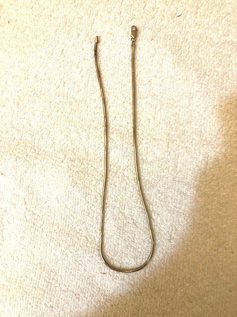 Sterling Silver (herringbone) Snake chain (Vintage) – 16″, 13 grams
