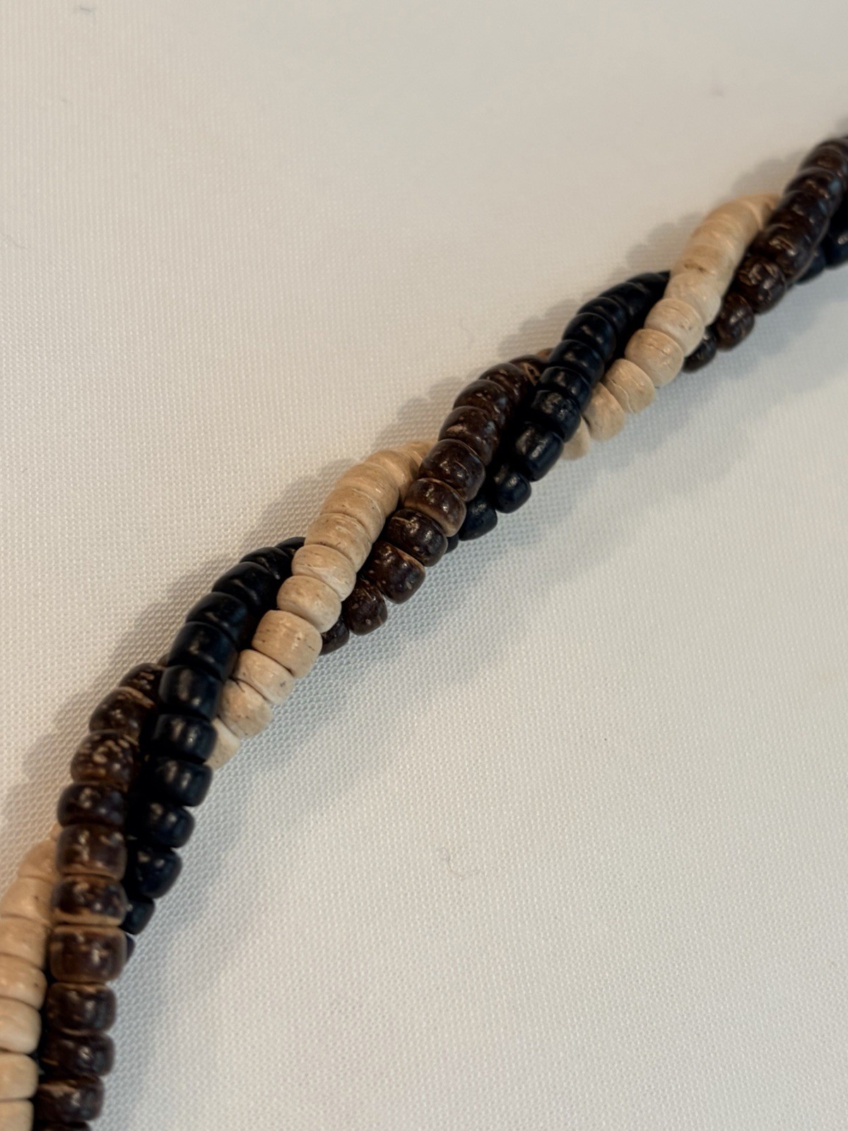 BOHO Multicolor Wood Beaded Strand Necklace, Bead Chain, Hook Closure, No Stone