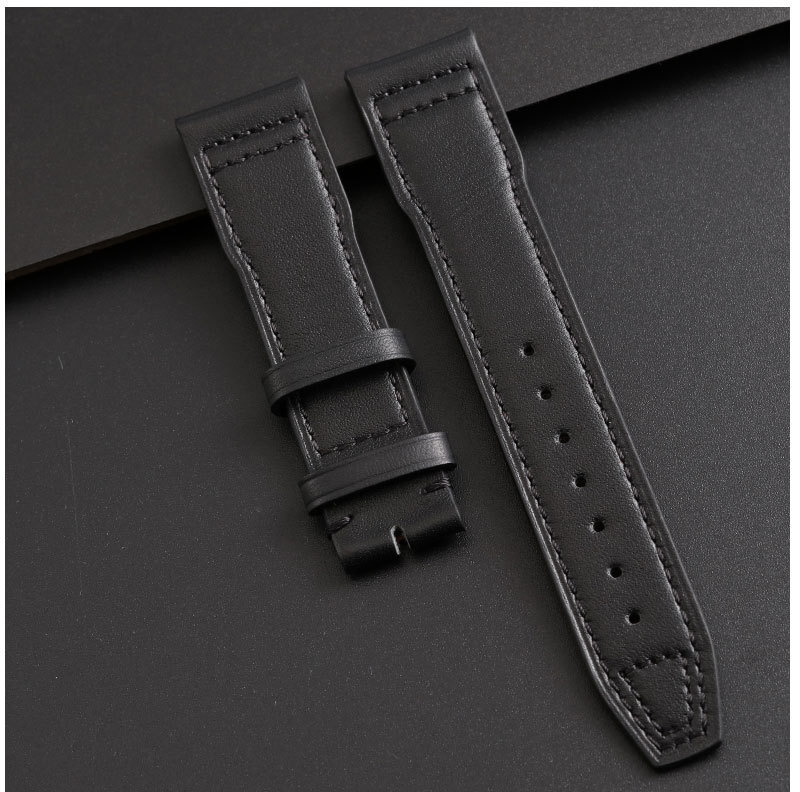 High Quality Genuine Leather Watch Band Strap Mens Pin Buckle 20 21 22mm for IWC