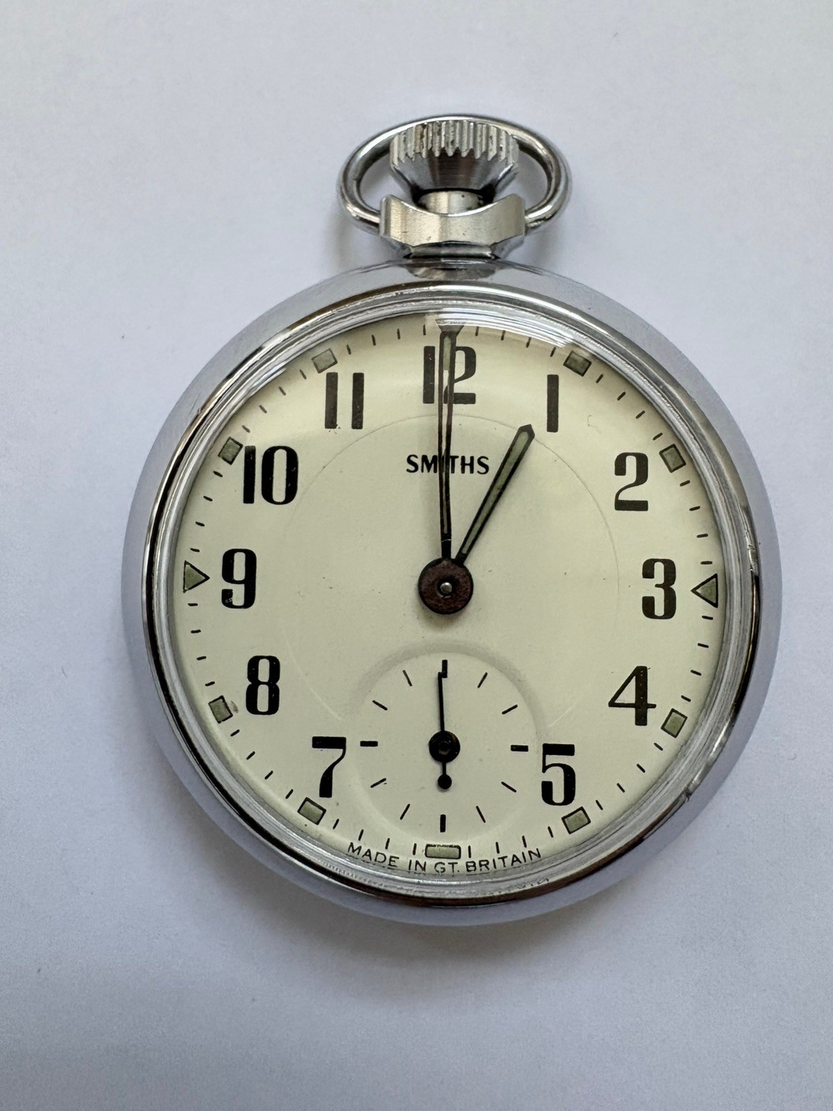Smiths Vintage Pocket Watch Fob MADE IN Britain. NON-WORKING. SEE DESCRIPTION