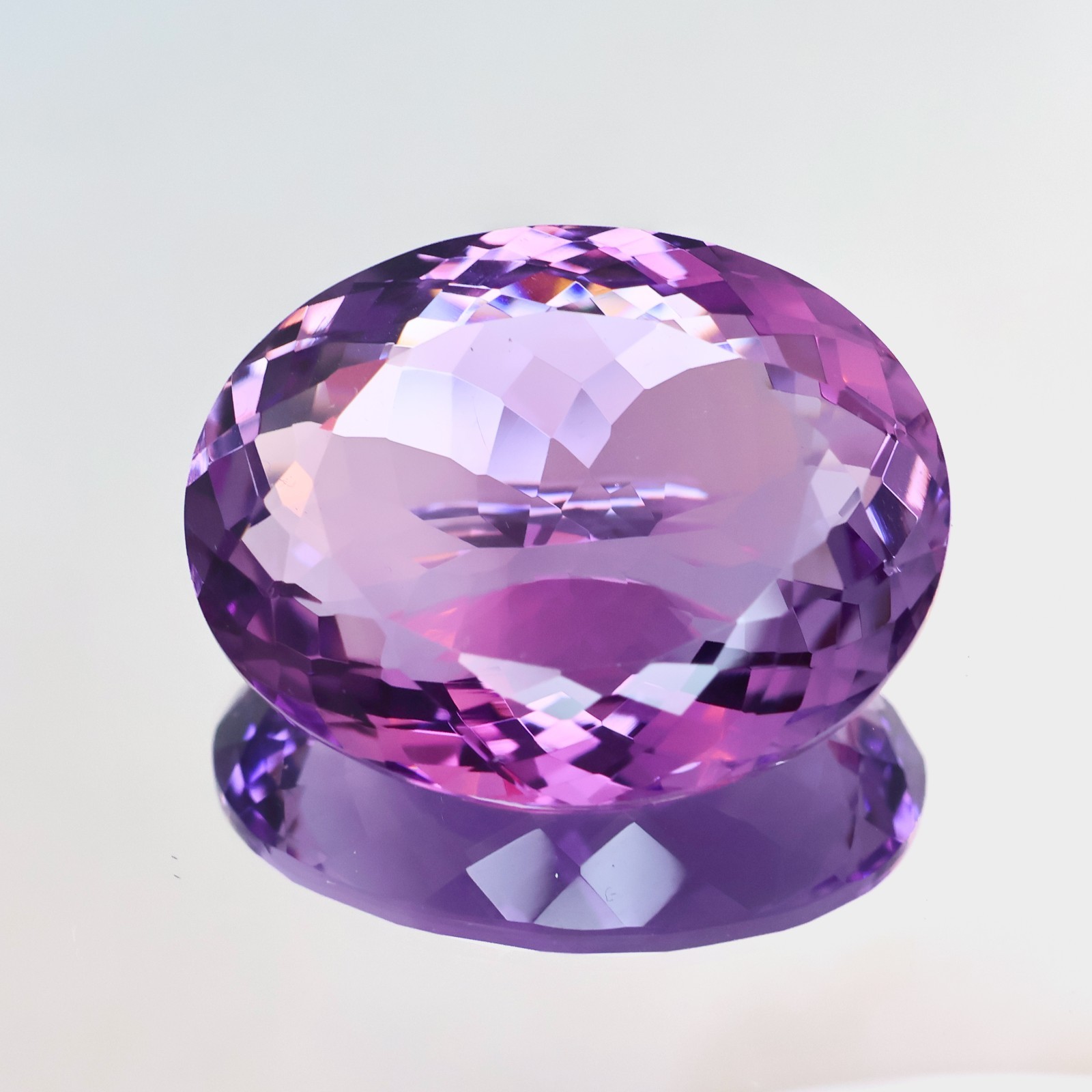 Certified 100% Natural Amethyst Oval Cut Gemstone, Weight: 53.20 Carats