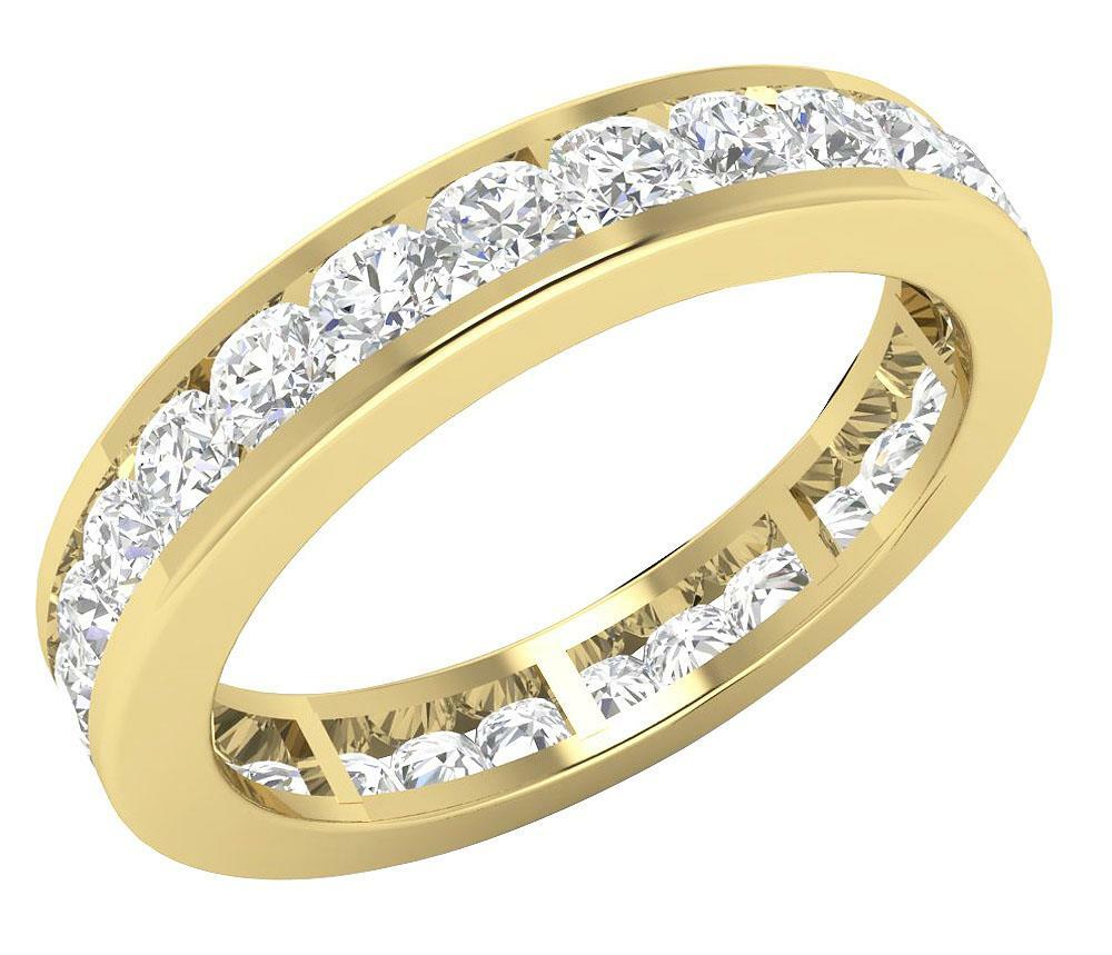 Natural Diamond Channel Set Eternity Ring I1 G 2.00 Ct 14K Gold Size Selectable