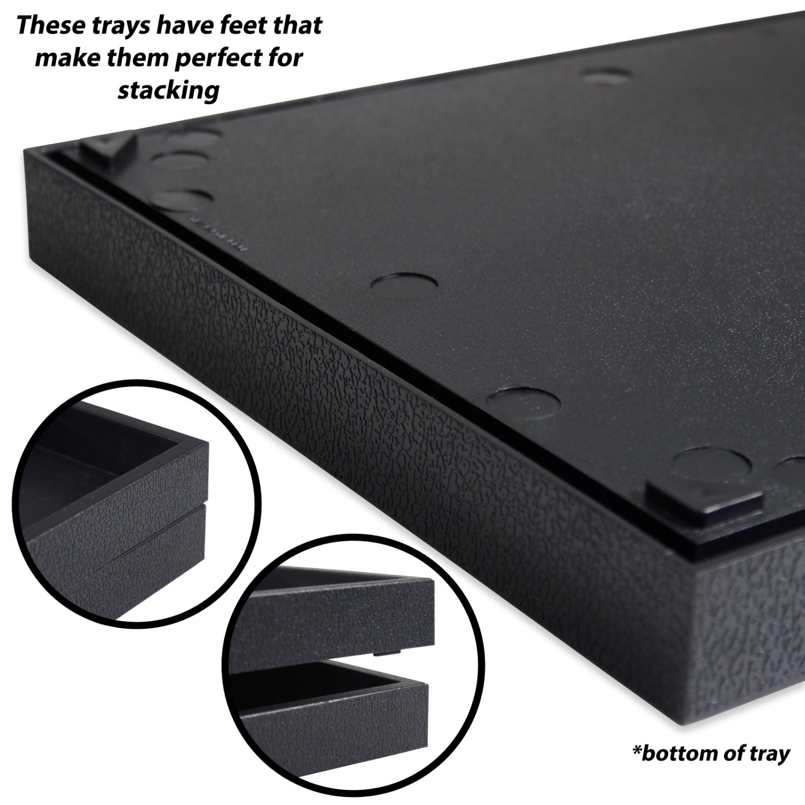 888 Display 1-Inch Deep Full Size Plastic Stackable Jewelry display tray