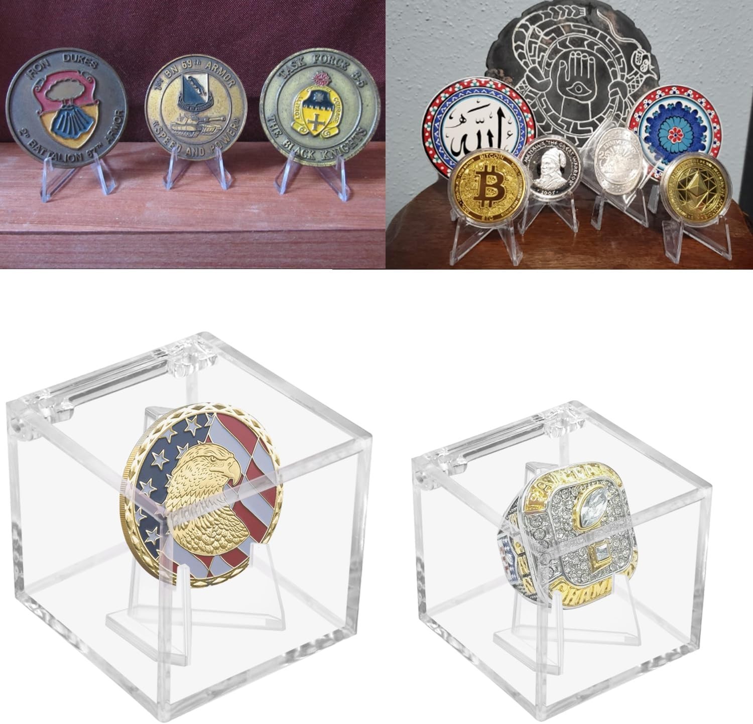 Championship Ring Display Case Clear Acrylic Championship Ring Holder Box 2.36″