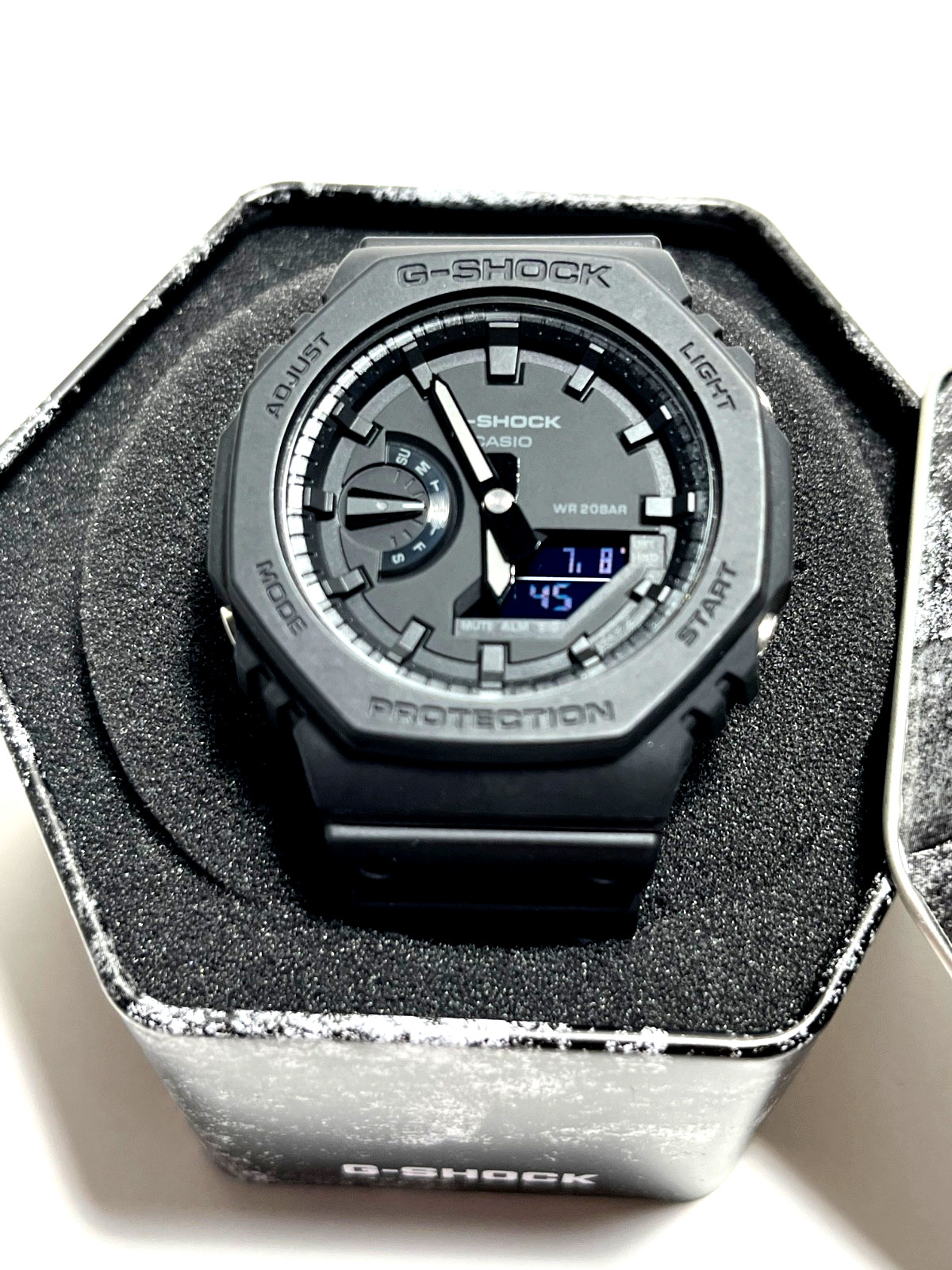 Casio G-Shock GA-2100-1A1 “CasiOak” Triple Black Like New with Original Tin