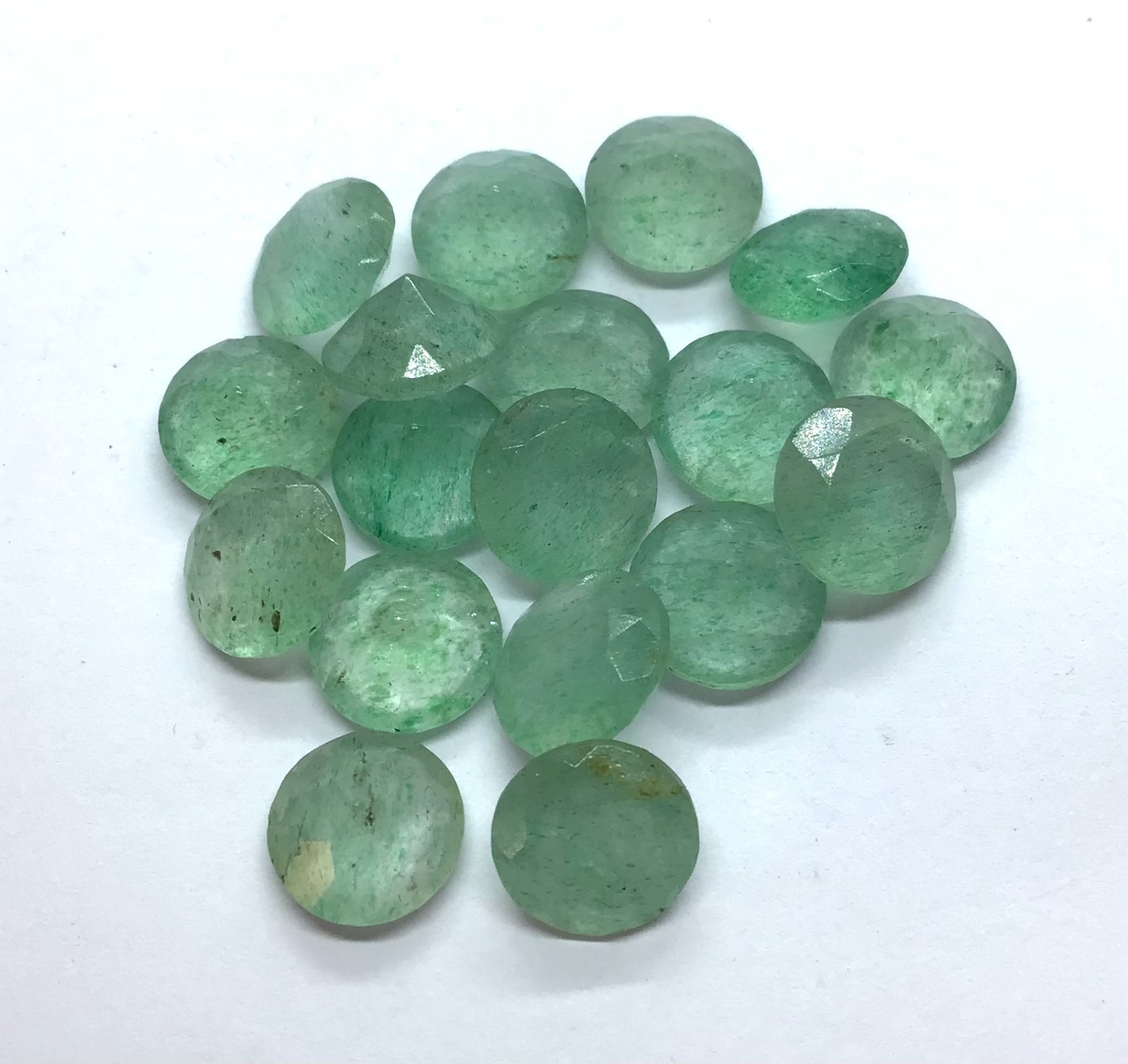 AAA Loose Gemstone Natural Green Strawberry Quartz Round Cut For Making Jewelry