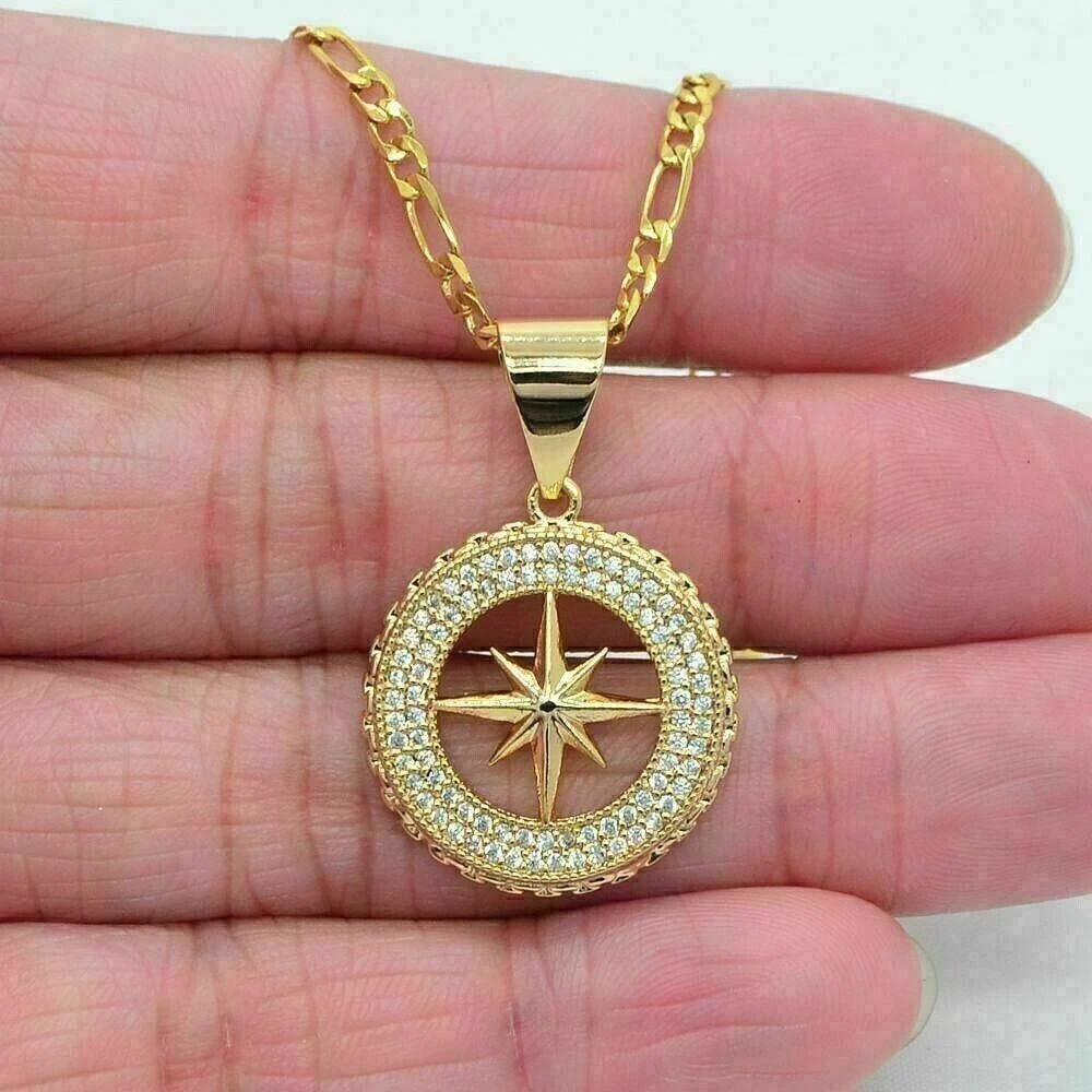 1.50Ct Round Cut Lab Created Diamond Men’s Circle Pendant 14K Yellow Gold Plated