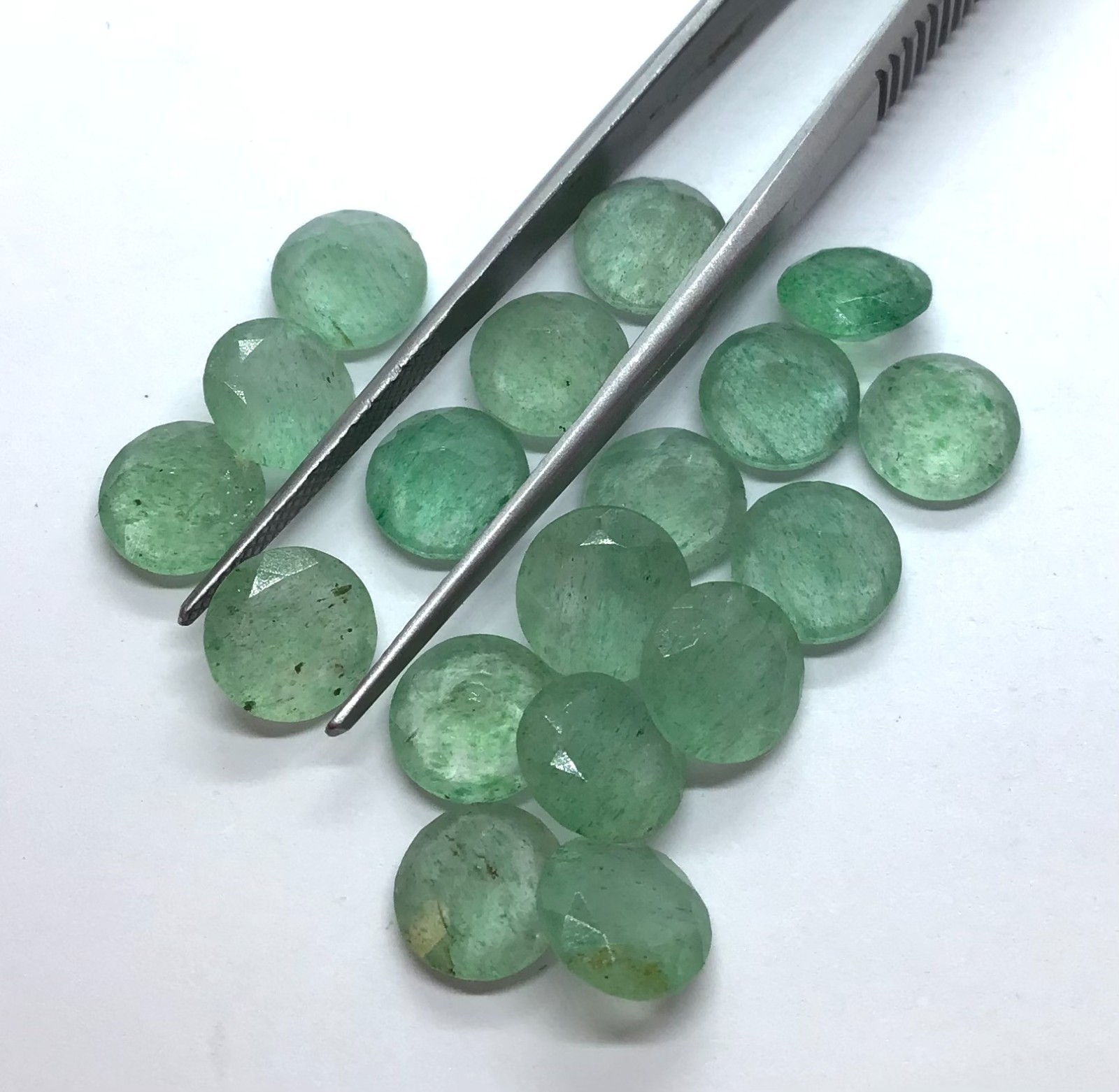 AAA Loose Gemstone Natural Green Strawberry Quartz Round Cut For Making Jewelry