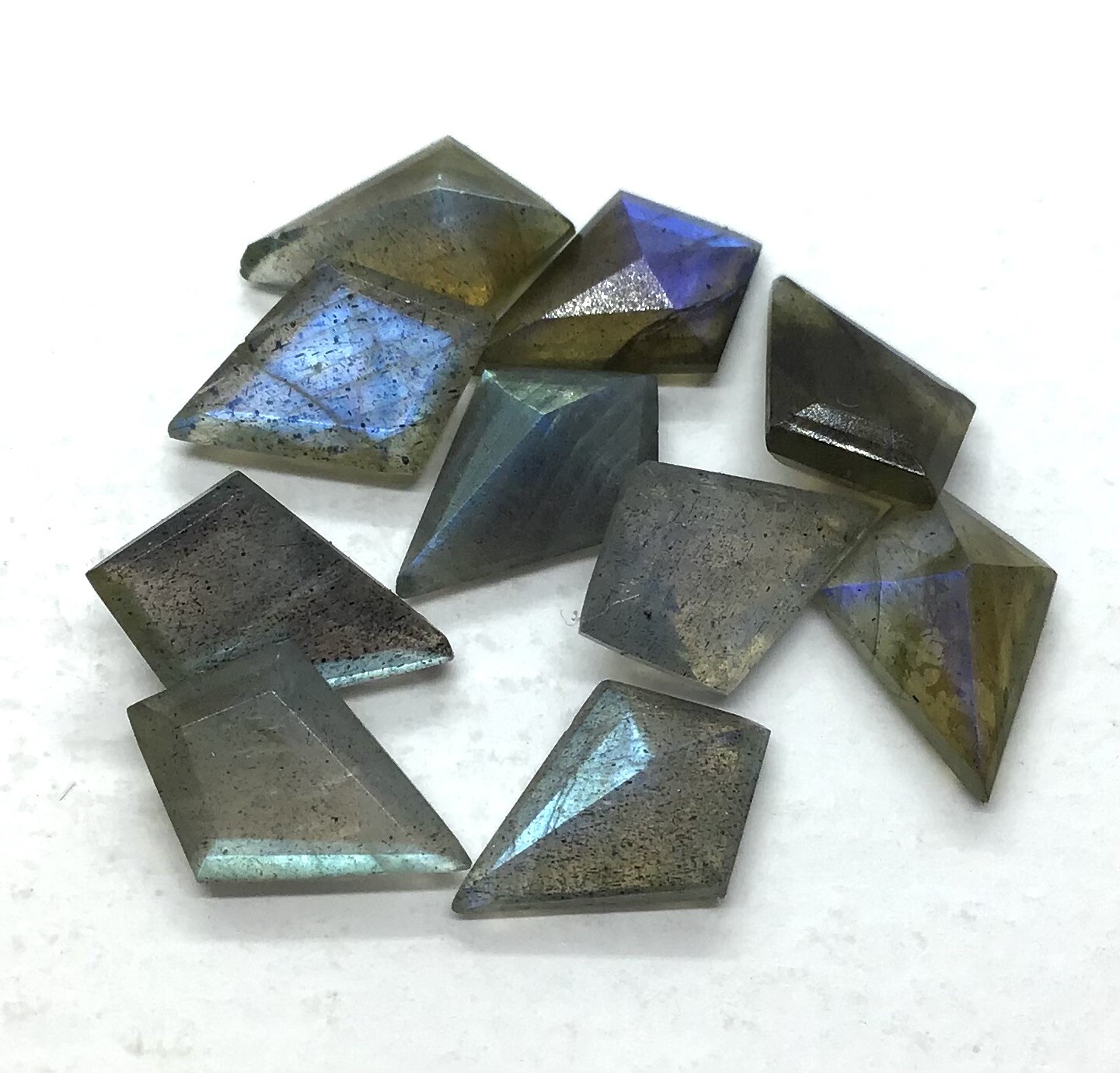 AAA Natural Labradorite Square Rose Cut Loose Gemstone For Making All Jewelry