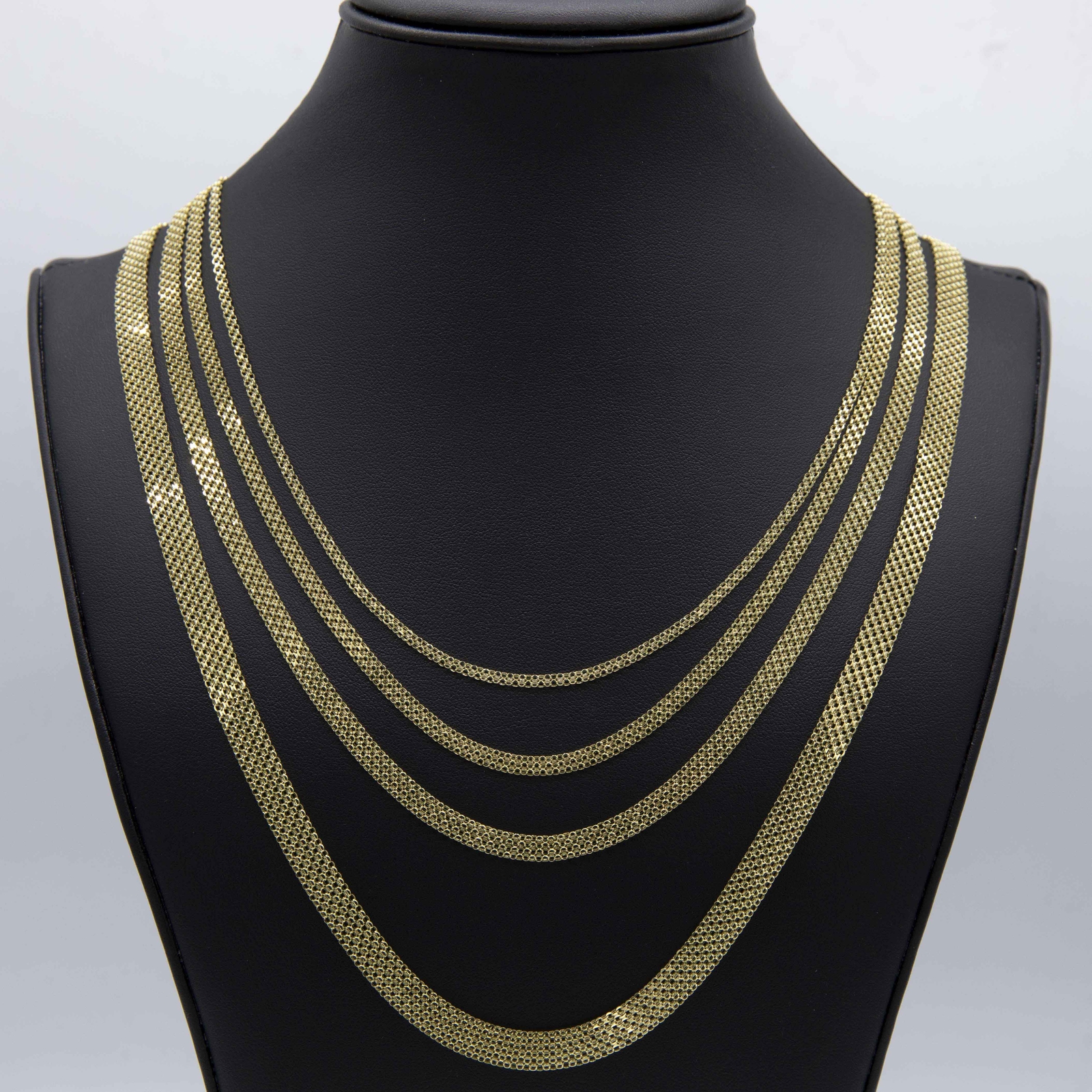 Bismark Chain Necklace Real 14K Yellow Gold All Sizes