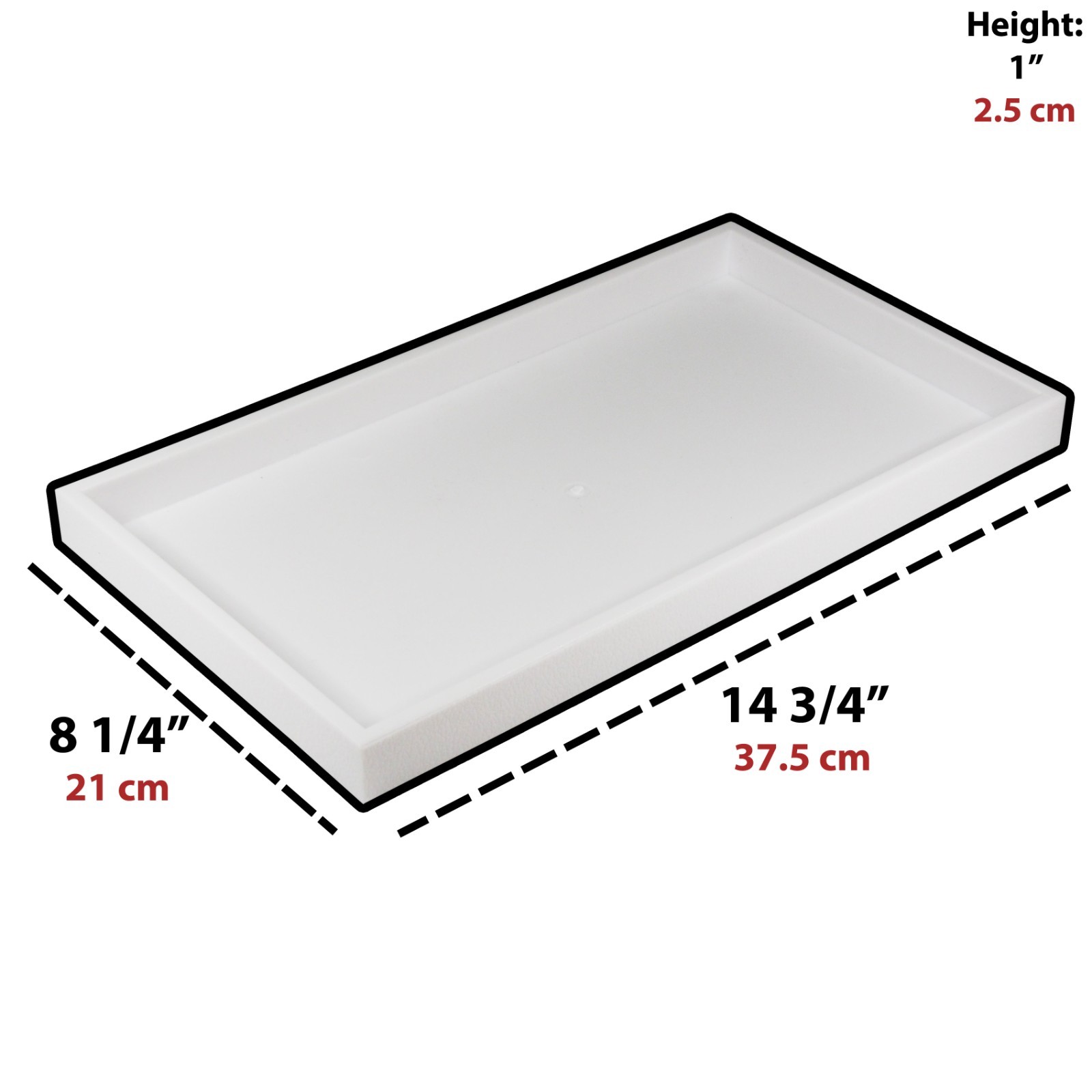 888 Display 1-Inch Deep Full Size Plastic Stackable Jewelry display tray
