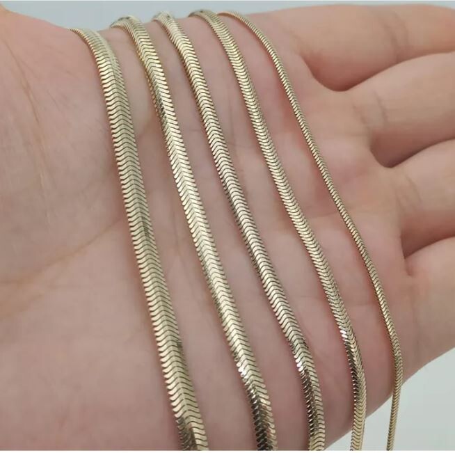14k Yellow Gold 7″ Oval Snake Chain Bracelet 7.5 gram 5.3 MM