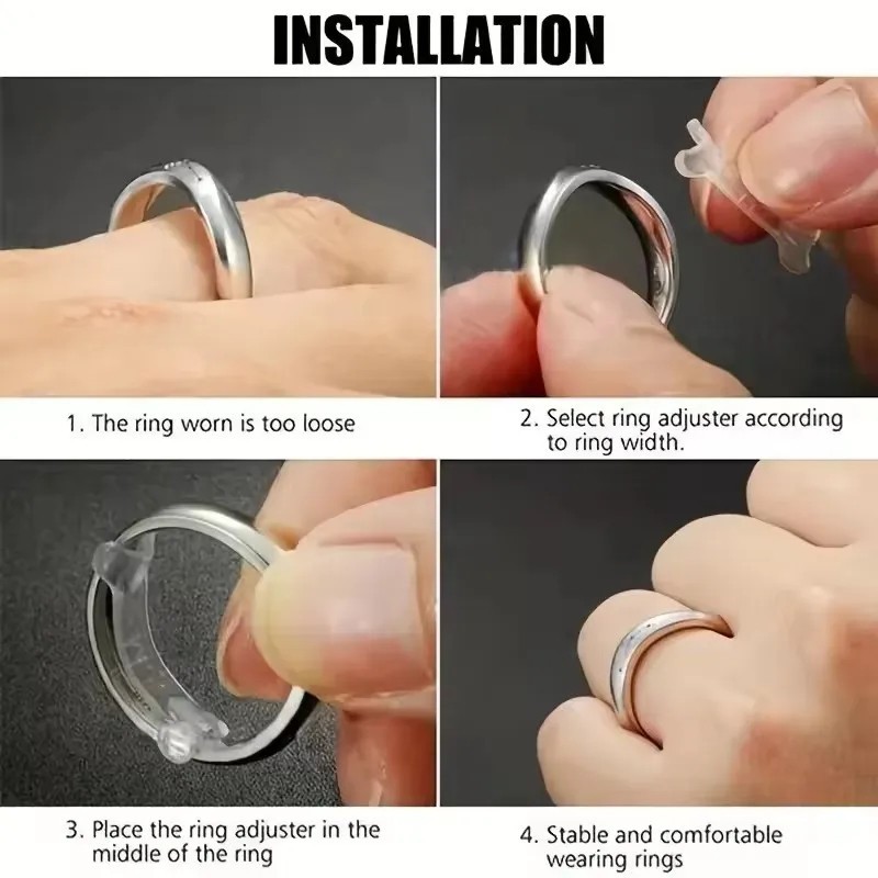 12PCS Clear Ring Size Adjuster Invisible Ring Sizer Jewelry Fit Reducer Guard US