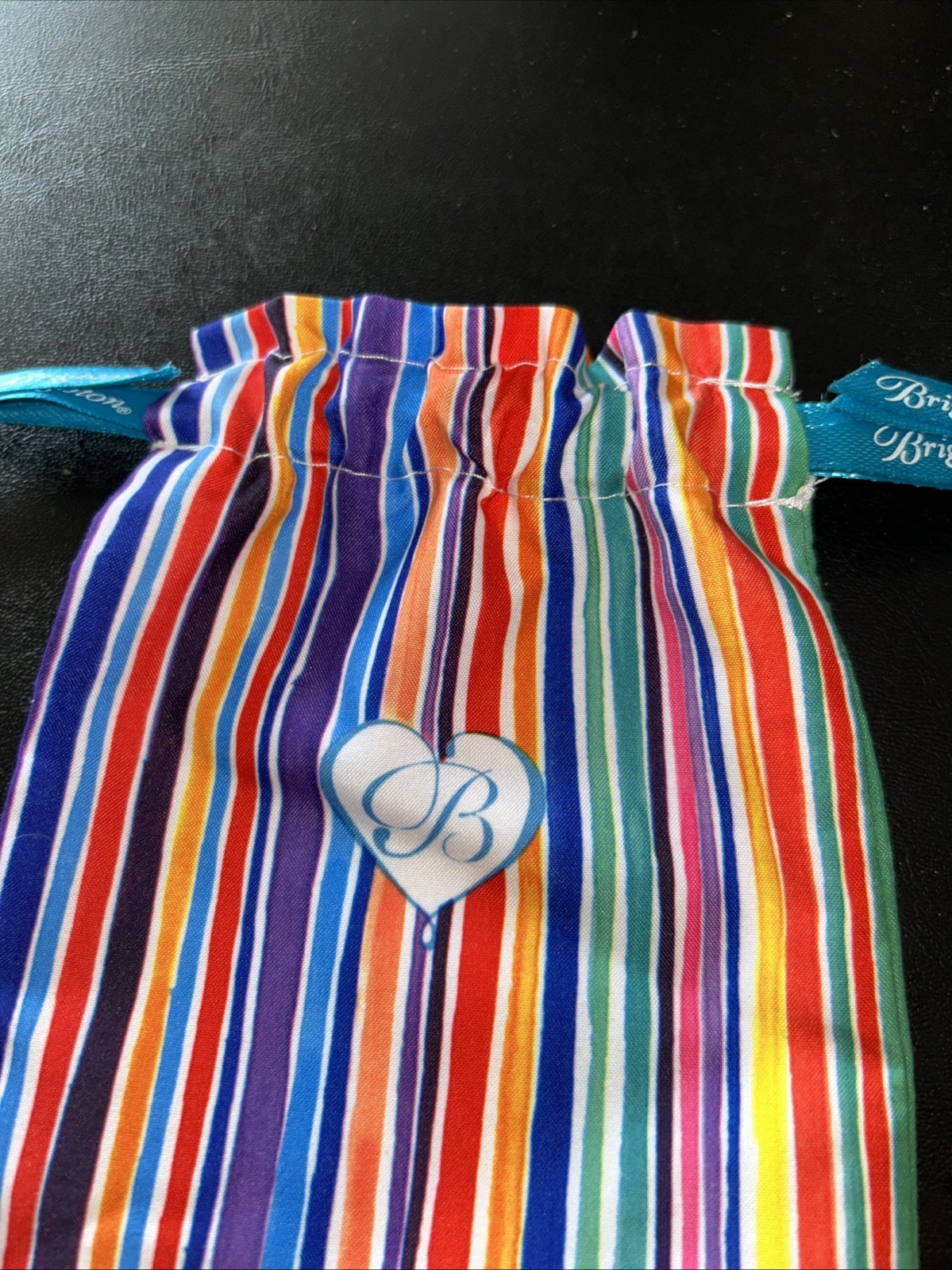 Brighton Cloth Jewelry Drawstring Pouch Travel Gift Dust Bag 6″ x 4.75″ Stripes
