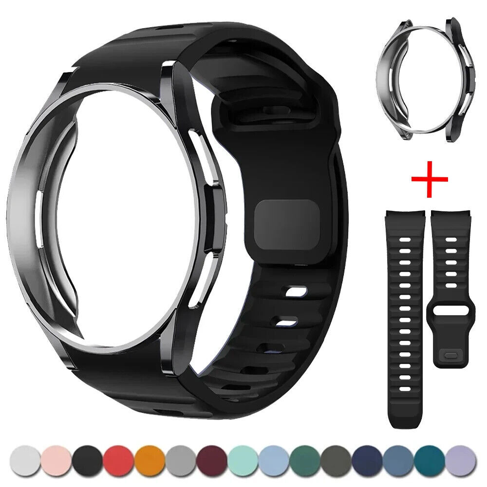 Silicone Band Strap+Case for Samsung Galaxy Watch 4 5 6 7 40/42/43/44/45/46/47mm