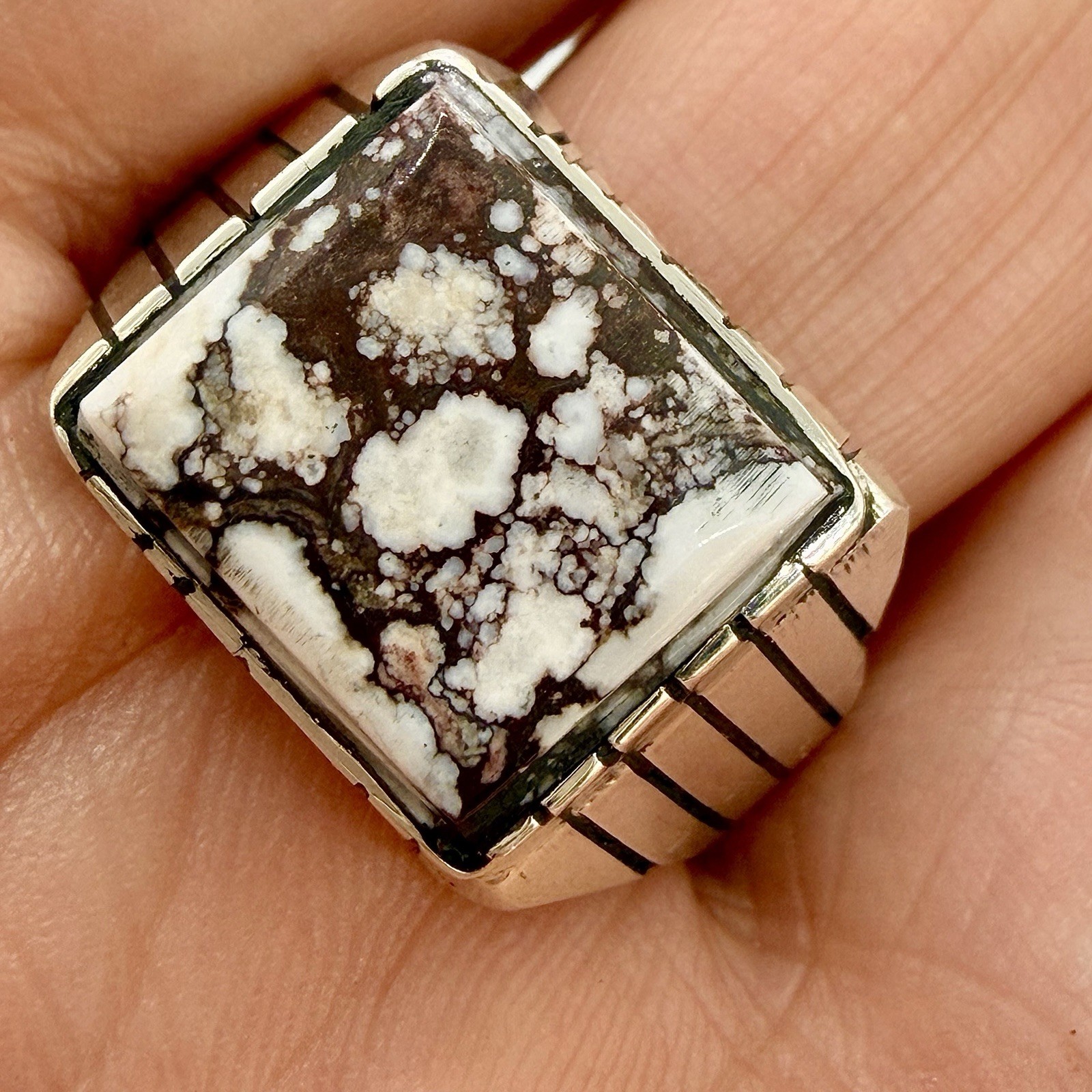 Navajo Wild Horse Men Ring Sz 12 Sterling Silver by Trevor Jack 10.4g Native