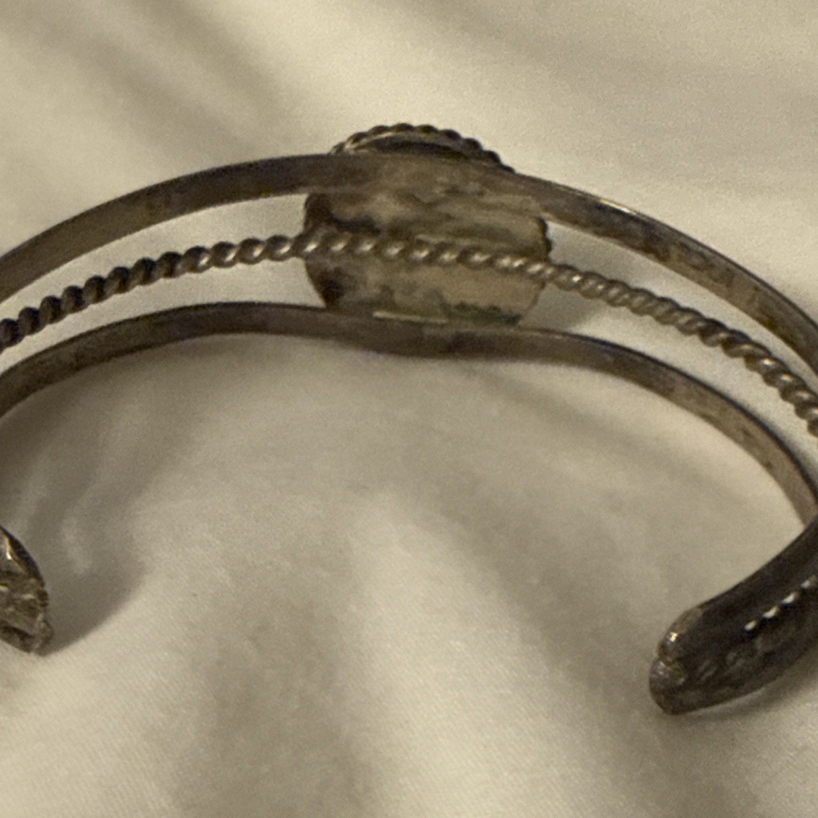 Silver Tone Turquoise Oval Bezel Adjustable Cuff Bracelet, Unisex Adults