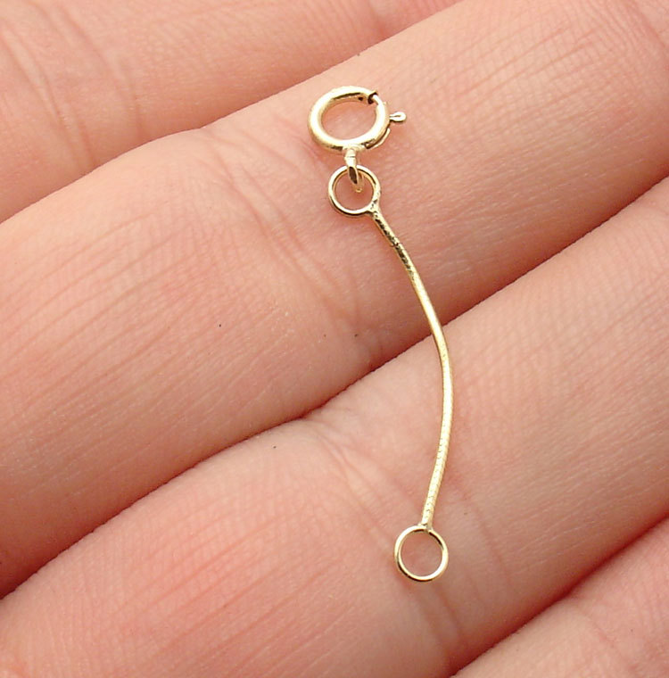 0.7mm Shiny Round Snake Chain Necklace Extender Pendant Real 14K Yellow Gold