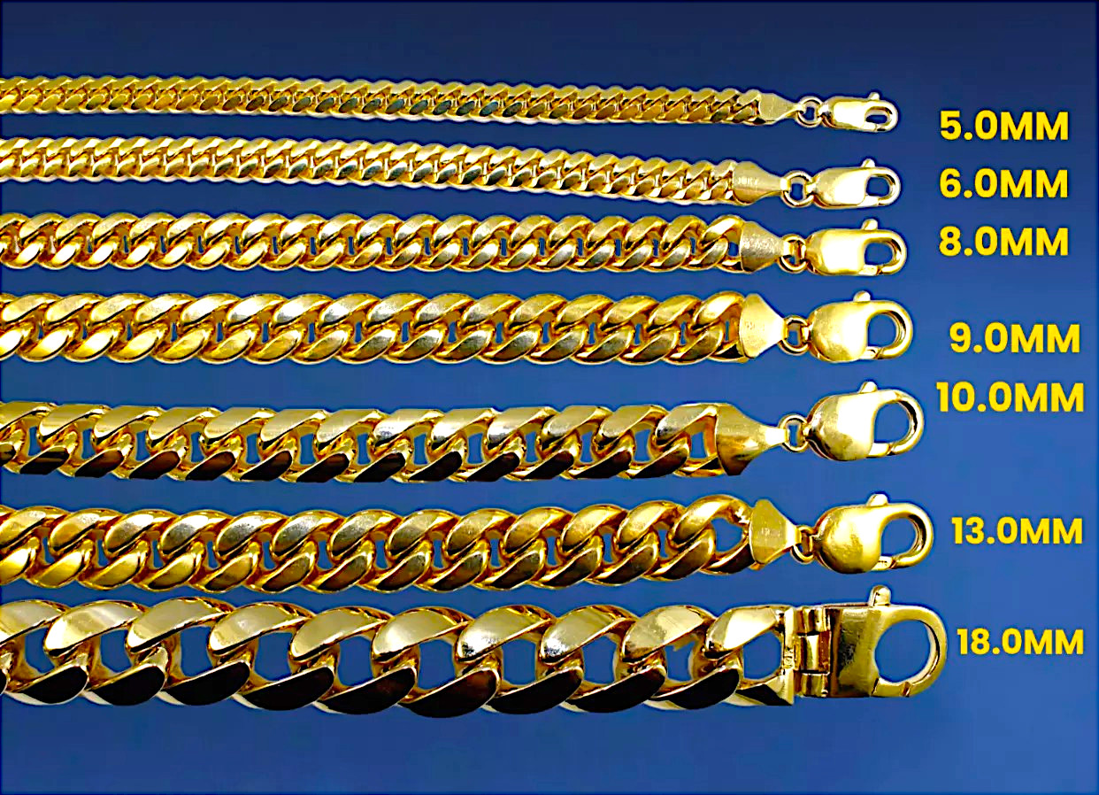 10K Yellow Gold SOLID Miami Cuban Necklace Bracelet Chain Lobster 2mm-10mm 7-30″