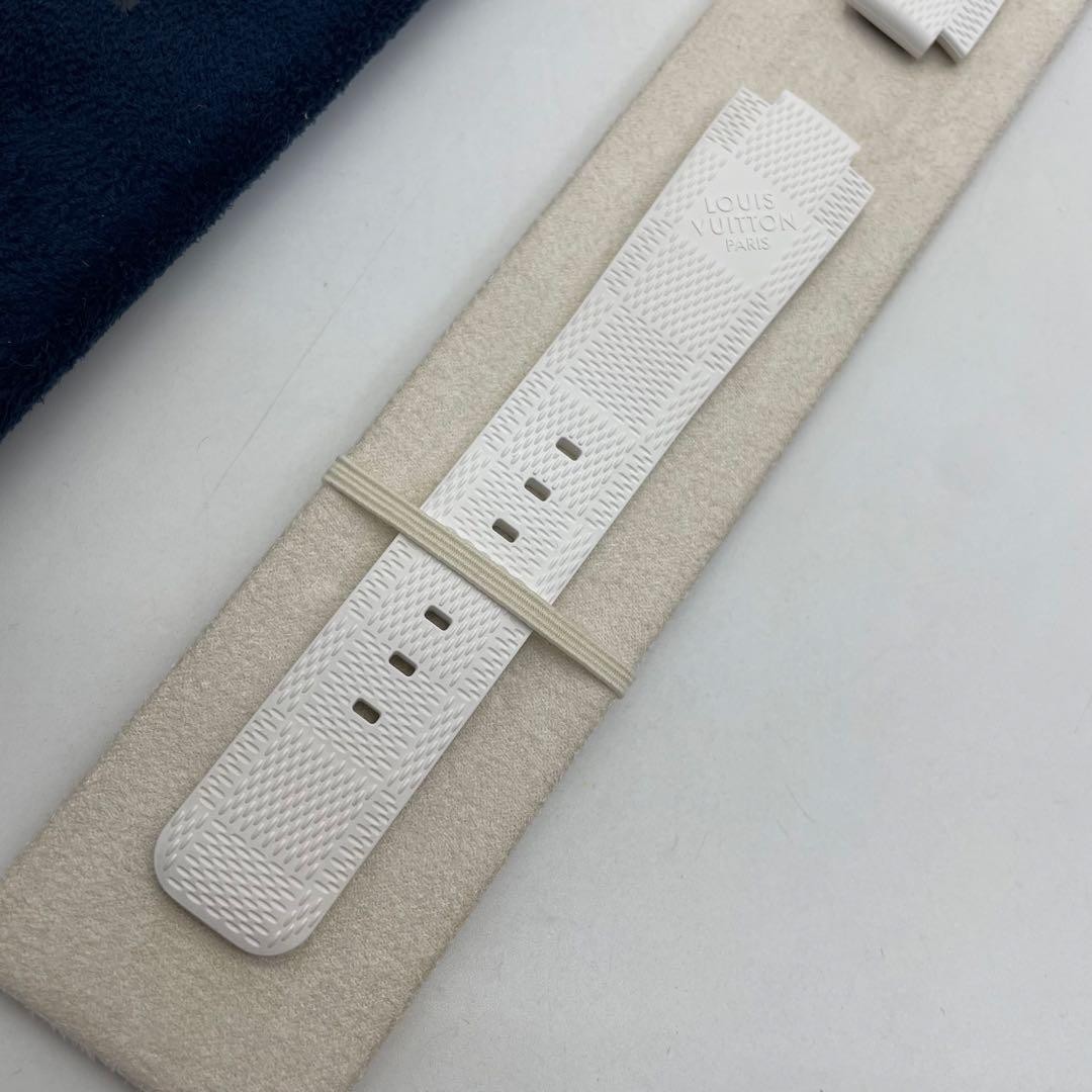 LOUIS VUITTON Tambour Horizon Rubber Watch Strap White R15062 BW1118