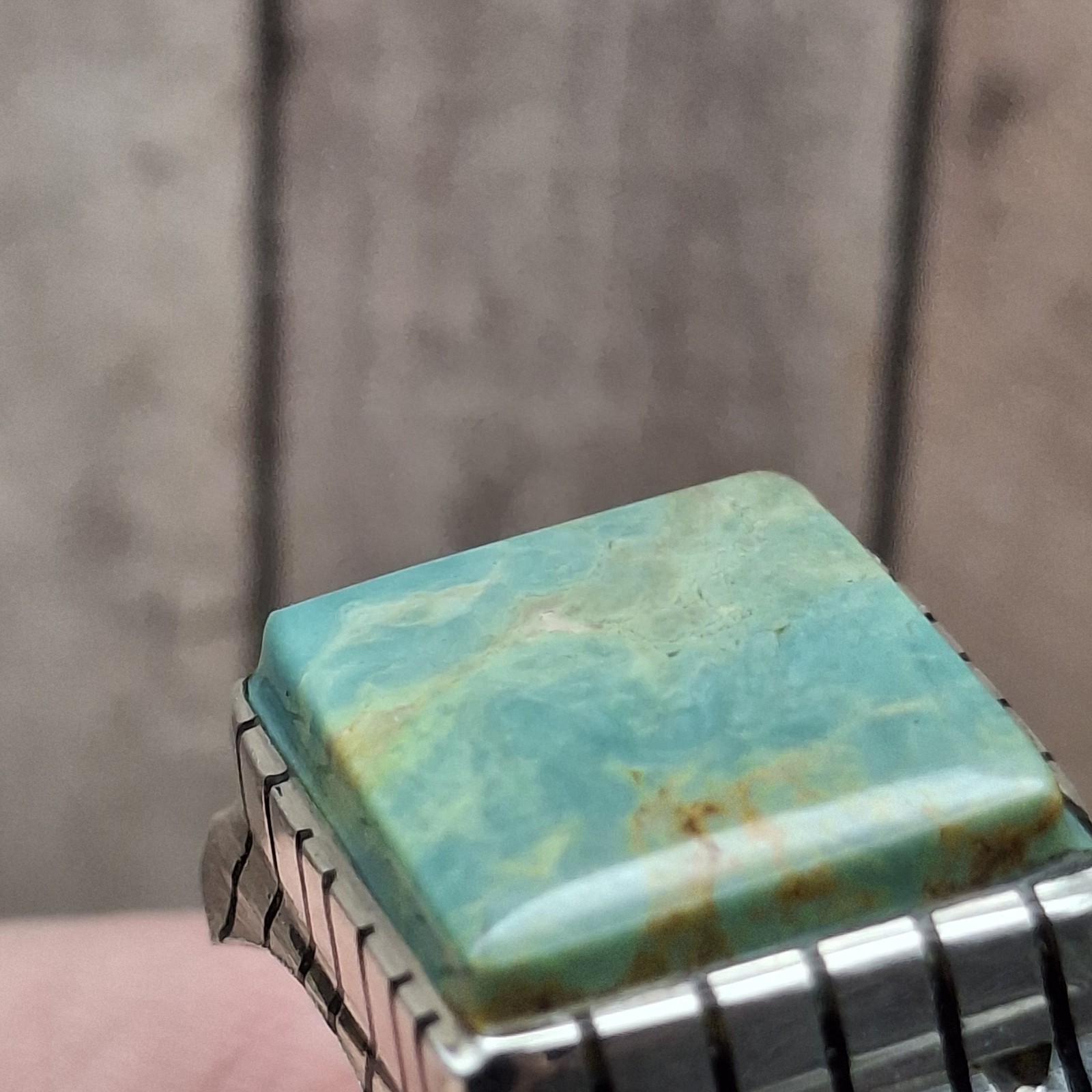 Men’s Royston Turquoise Ring Sterling Silver Signed R Size 10 Native American