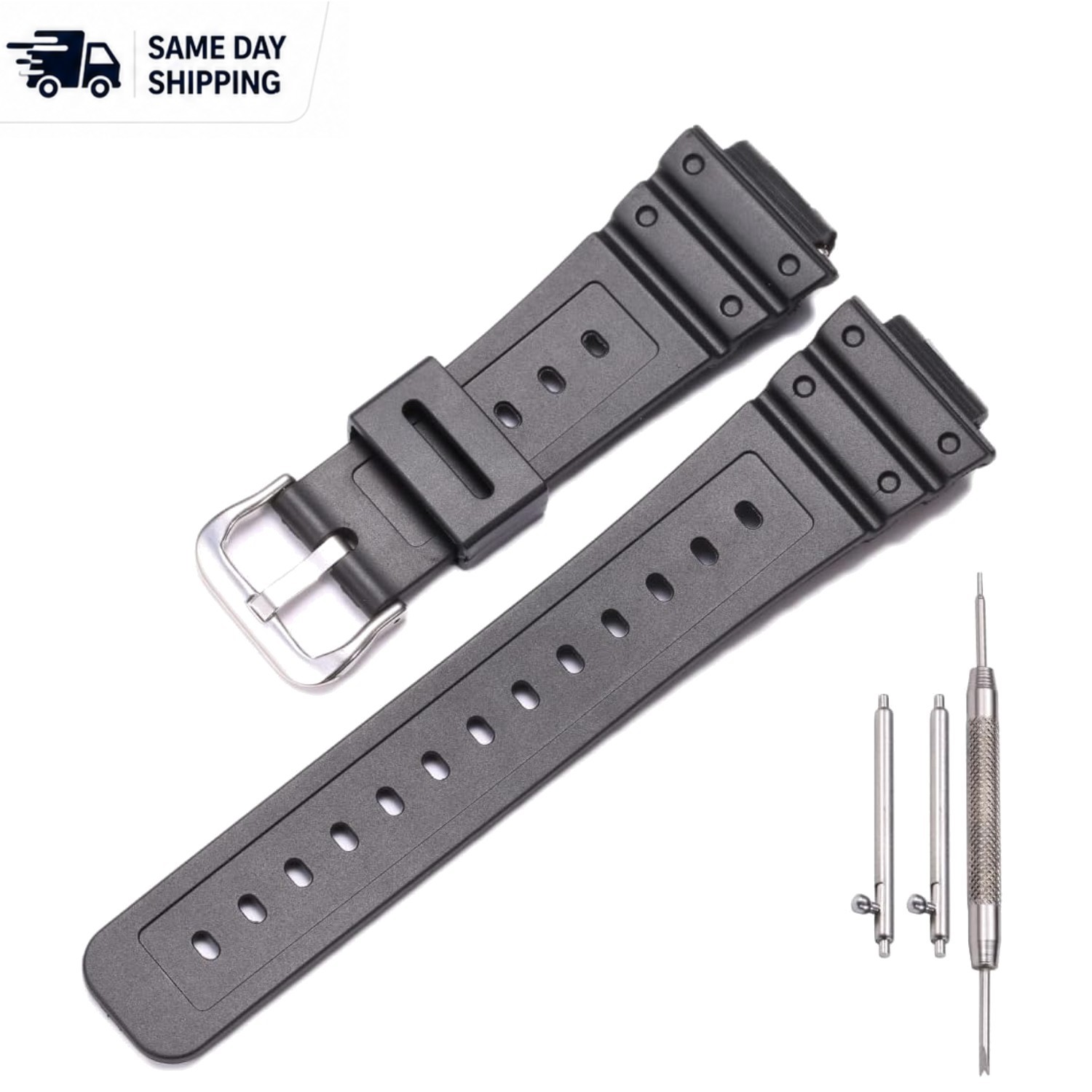 G-Shock GA2100/GA-2110 Resin Strap with Stainless Steel Buckle – 16mm-26mm Fit