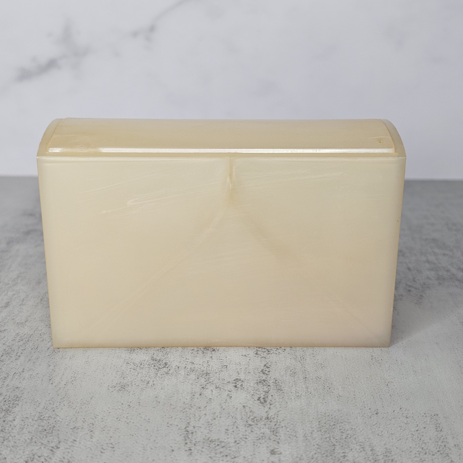 Celluloid Art Deco 1940s-50s Hinged Trinket Box Beauty Bath Supplies Storage Vtg
